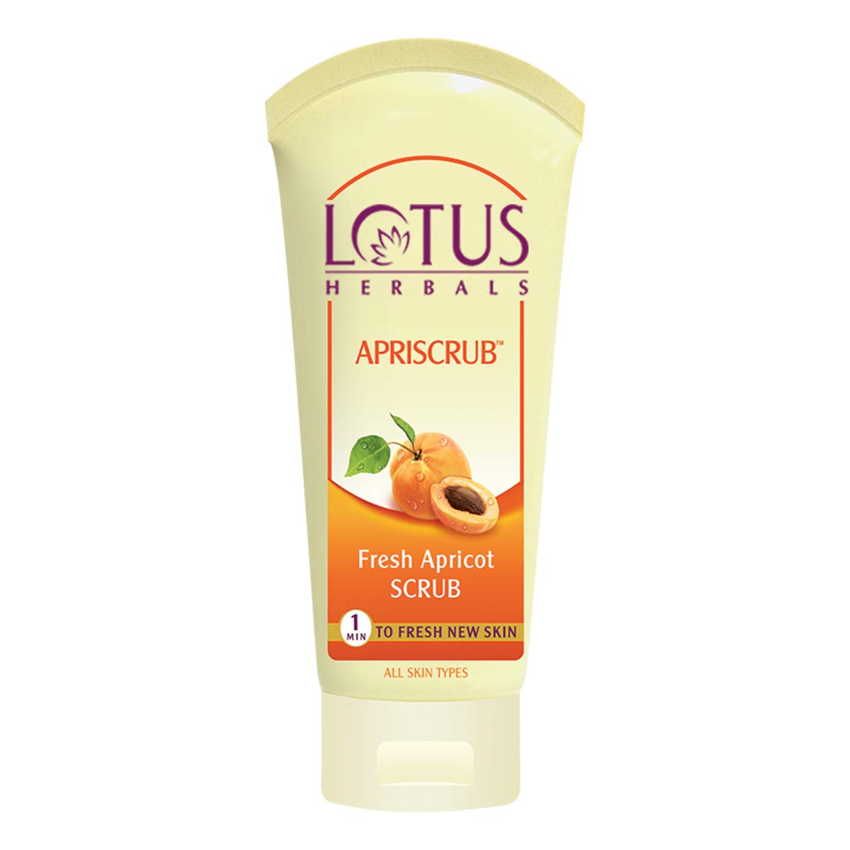 Lotus Herbals Apriscrub Fresh Apricot Scrub - Natural Exfoliating Face Scrub for All Skin Types | Chemical-Free Skincare | 100g | Gentle Facial Cleanser for Daily Use & Acne-Prone Skin
