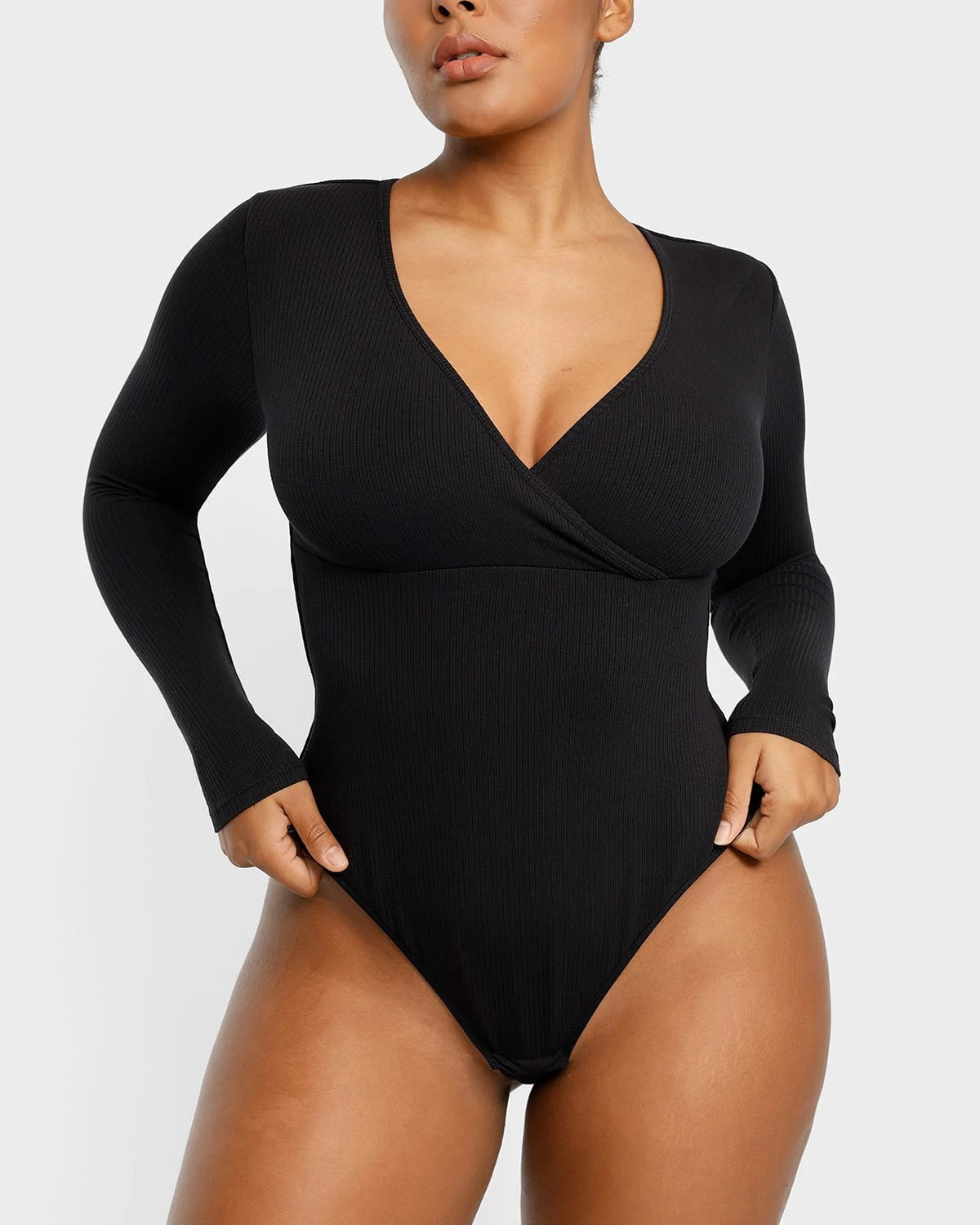 Stylish Cozy Ribbed Cut Out Bodysuit for Women - Perfect for Layering, Date Nights & Casual Outfits