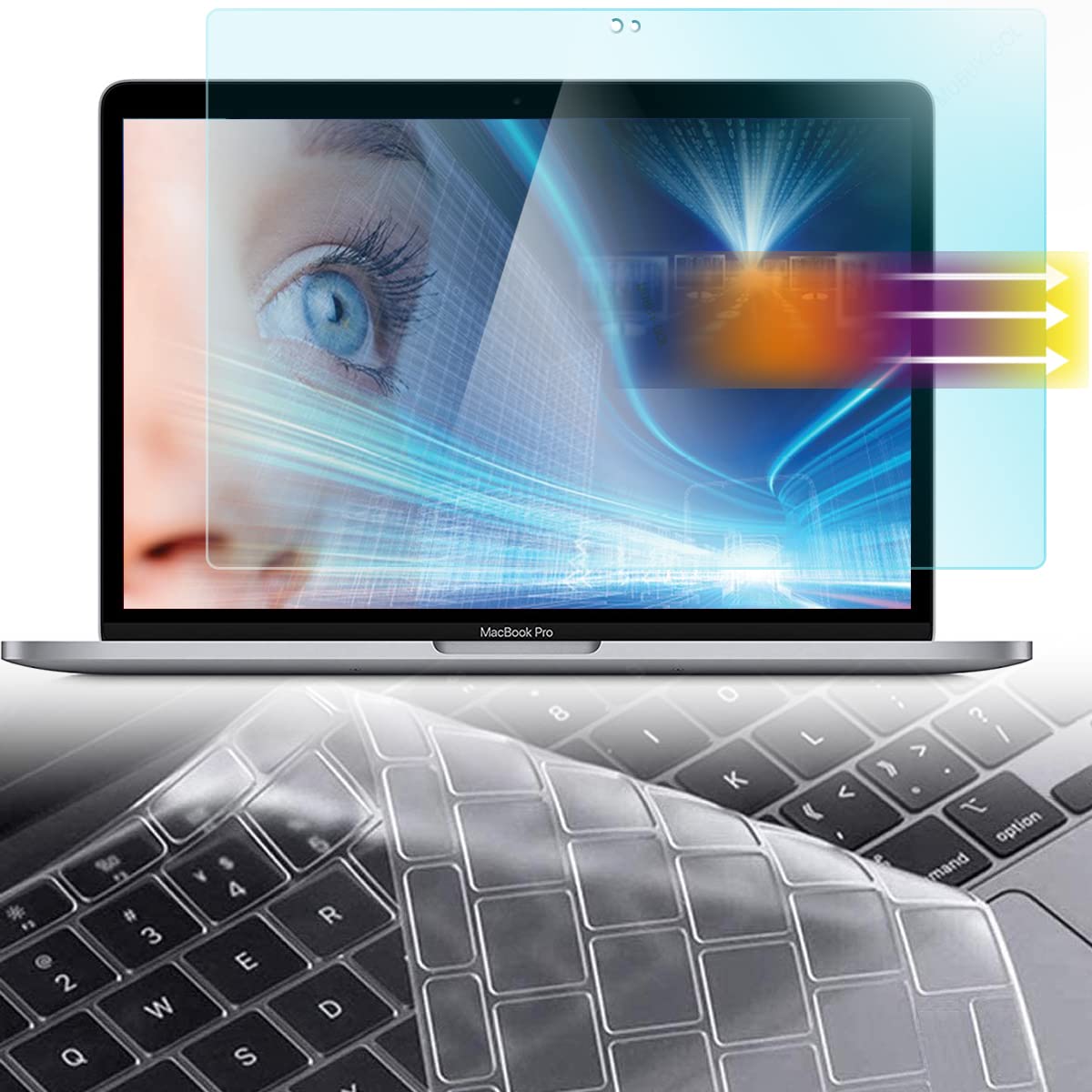 Anti Blue Light Screen Protector for 16-inch MacBook Pro (2021-2023 Models A2485) - Glare Reduction & UV Protection Film for Eye Comfort - Perfect for Office Work, Gaming & Nighttime Use