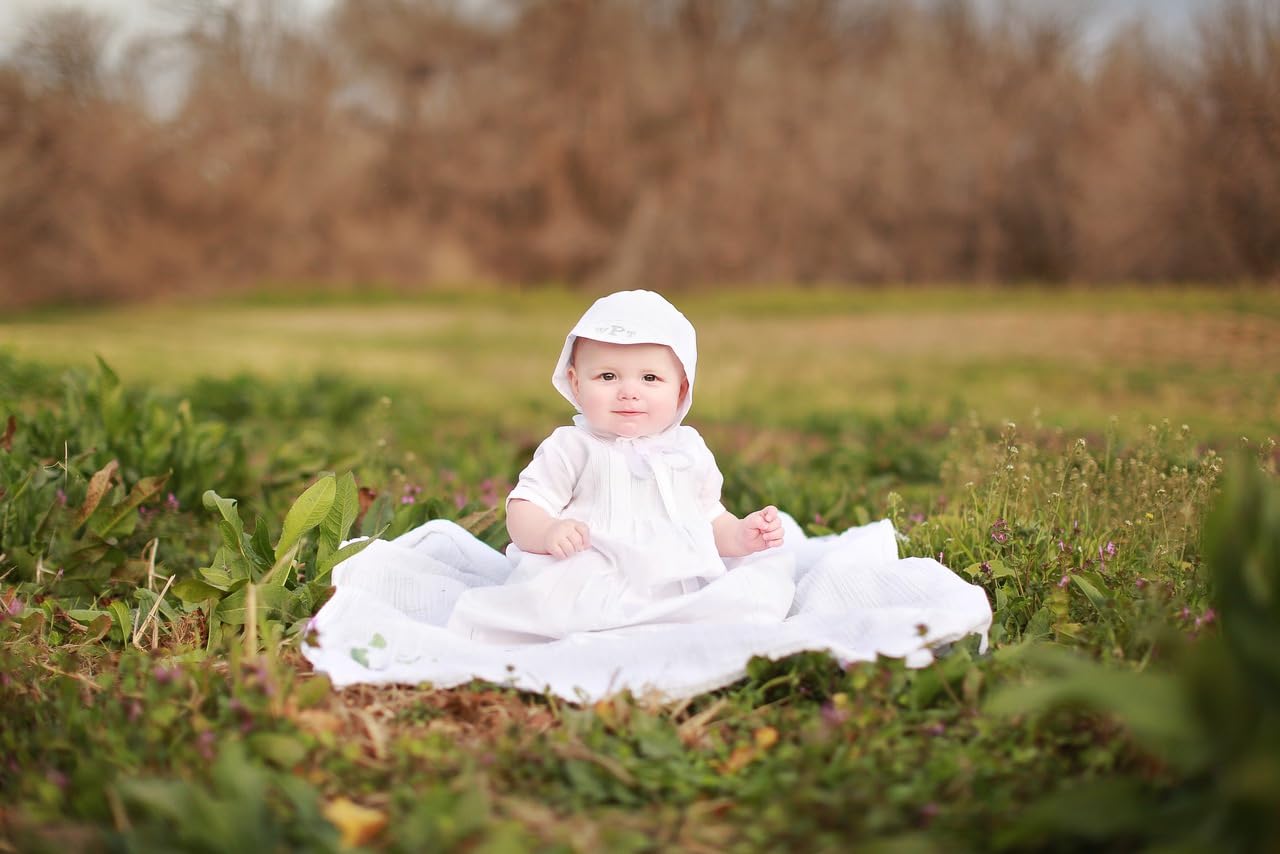 Feltman Brothers Baby Christening Gown Set - White Embroidered Outfit with Bonnet for Infant Boys | Perfect for Baptism, First Communion & Special Occasions