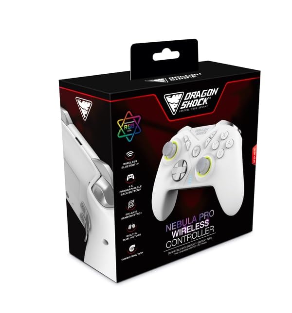 DragonShock NEBULA PRO Wireless Pro Controller for Nintendo Switch, Switch Lite, Switch OLED, PS3, PC & Android - Premium Gaming Experience for Home & Travel
