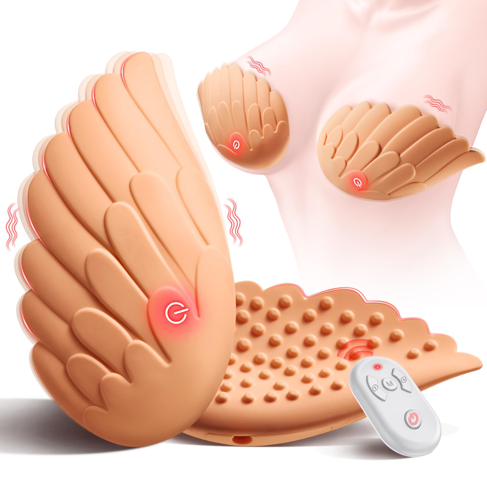 Angel Wings Nipple Vibrator for Women - 7 Powerful Vibration Modes, Remote Control, Rechargeable Silicone Breast Stimulator | Adult Sex Toy for Couples & Solo Play | Perfect for Foreplay, Roleplay & Spicing Up Your Intimate Moments