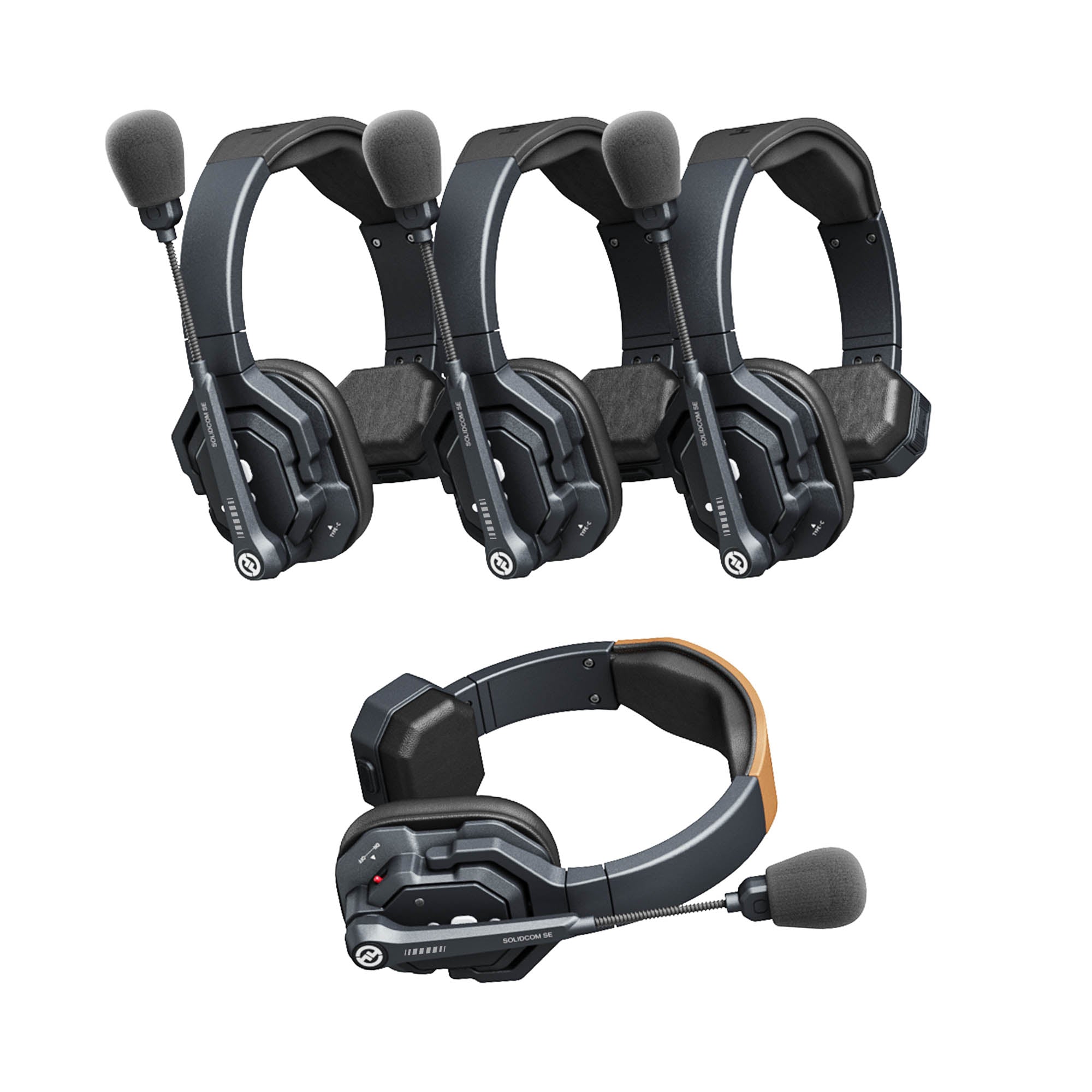 Solidcom SE 4S 4-Person Intercom System with Noise Cancelling Headsets - Perfect for Construction Sites, Warehouses & Industrial Communication
