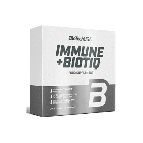 BioTechUSA Immune + Biotiq Supplement - 36 Capsules for Immune System Support & Wellness - Perfect for Daily Health Maintenance & Travel Protection