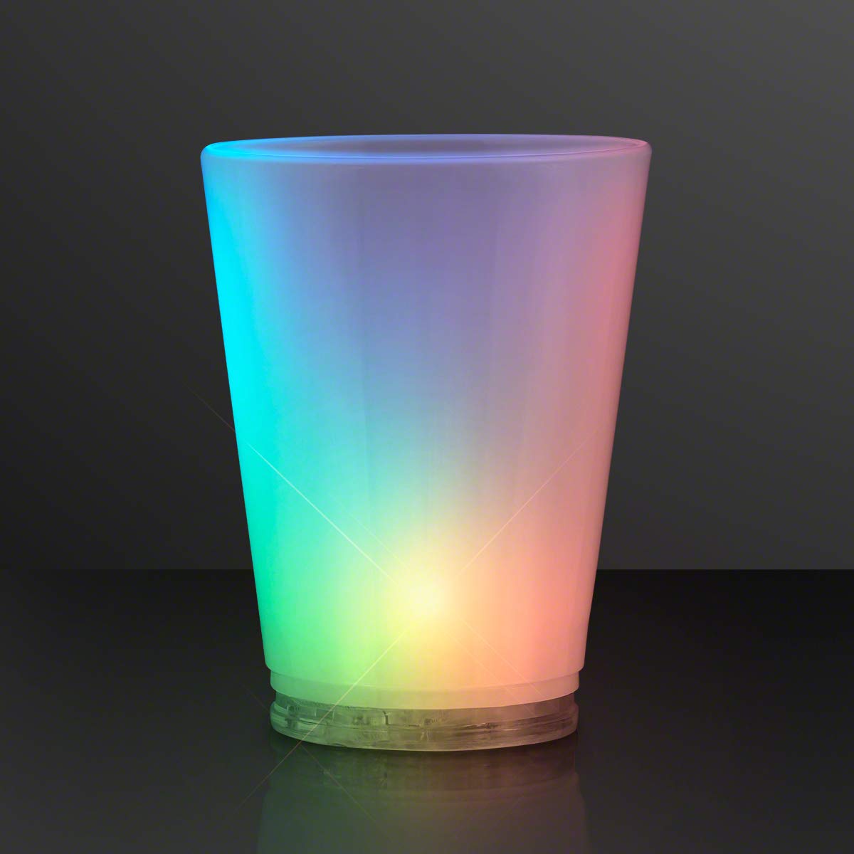Slow Color Changing LED Light Up Shot Glasses - Set of 4 Party Cups for Nightclubs, Bars, Birthday Celebrations & Cocktail Parties