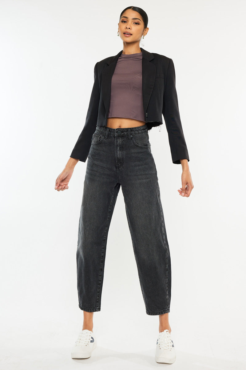 Ivy Ultra High Rise Balloon Fit Jeans for Women - Trendy Stretch Denim Pants, Comfortable & Flattering - Perfect for Casual Outings, Date Nights & Street Style Fashion