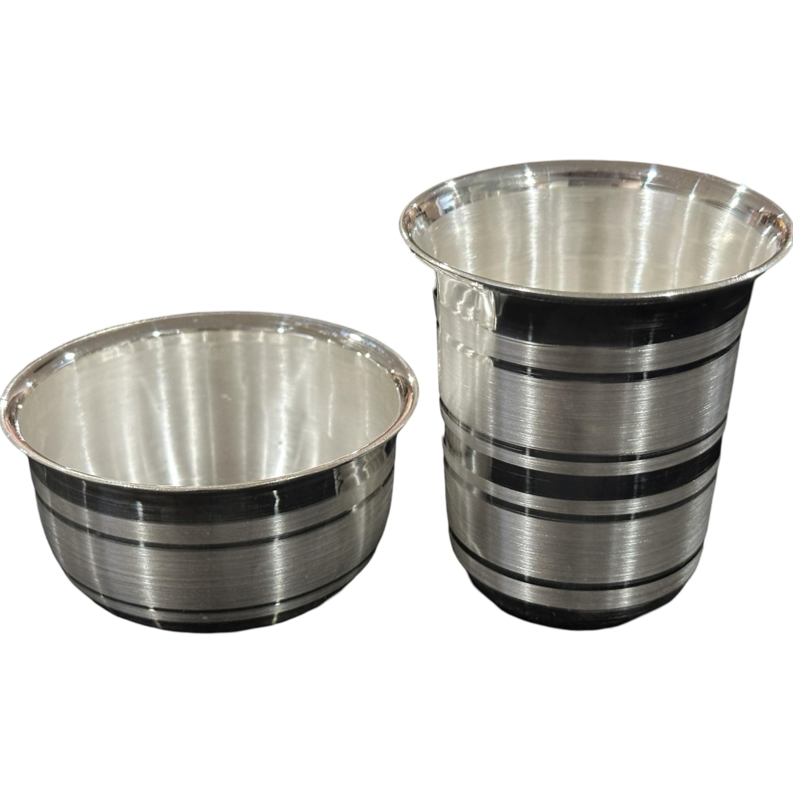 999 Pure Silver 3.0 Inch Glass & Bowl Set - Premium Drinking Cup for Whiskey, Cocktails, and Fine Liquor - Elegant Barware for Home, Parties, and Gifts