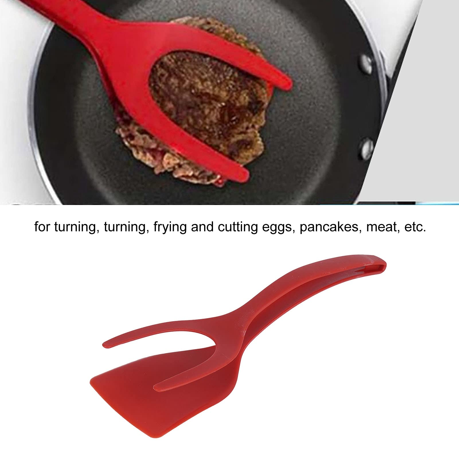 Non-Stick Silicone Egg Turner & Pancake Spatula - 2-in-1 Double Spatula for Flipping, Grilling, BBQ - Perfect for Breakfast, Cooking, Baking & Outdoor Camping