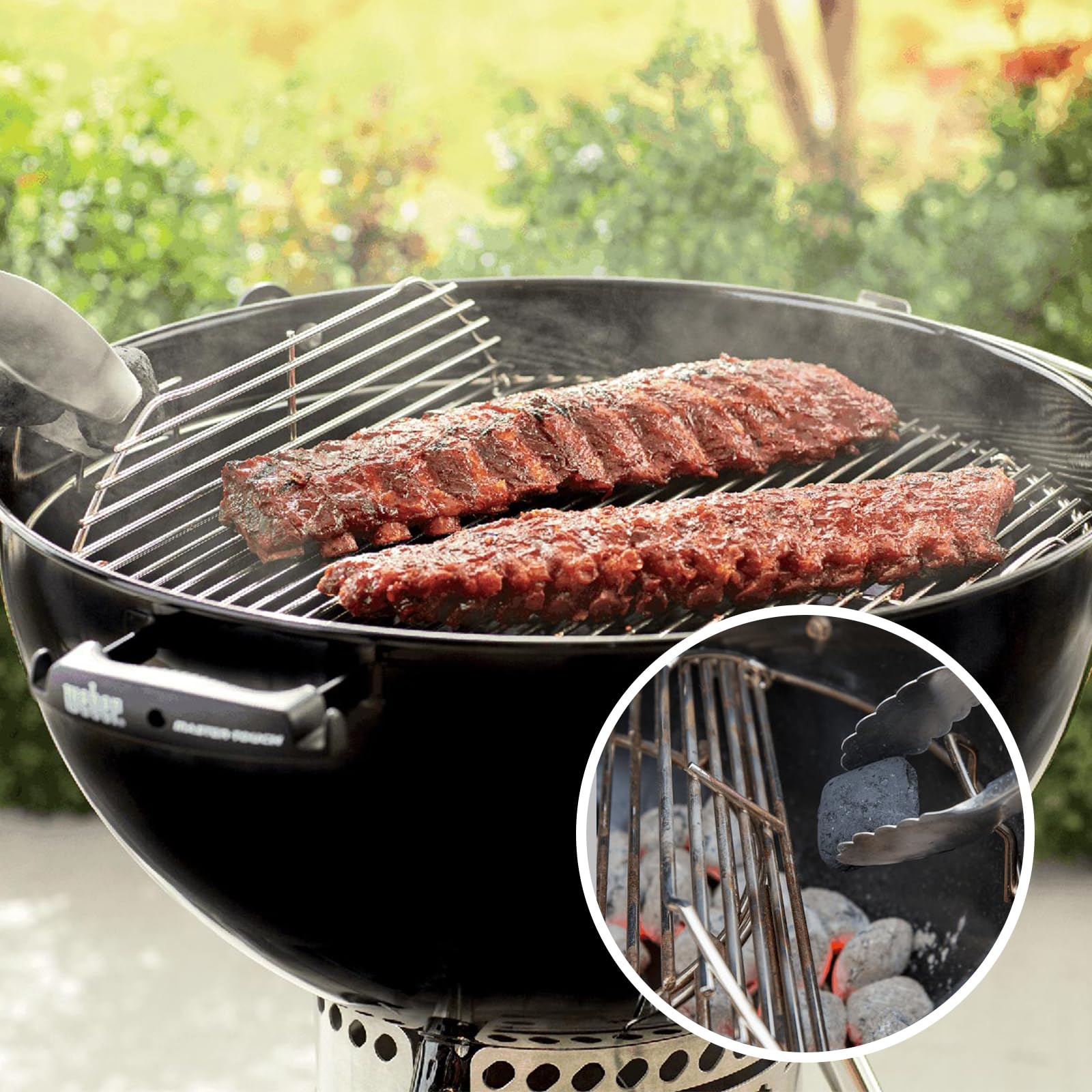 **Weber 22 Inch Hinged Cooking Grate 7436 – Replacement Charcoal Grill Grate for Weber One-Touch, Performer & Bar-B-Kettle Series – Perfect for BBQ, Grilling, and Outdoor Cooking**