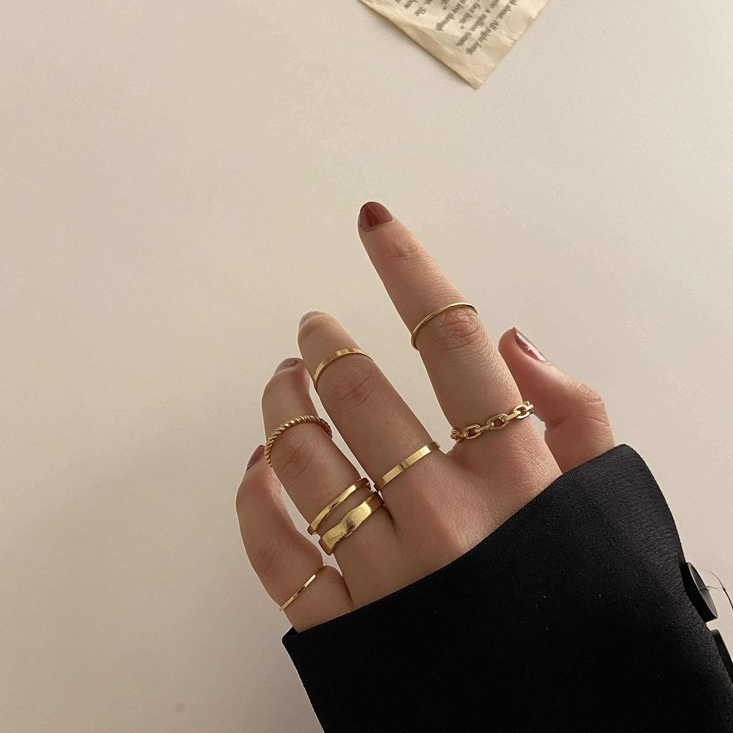 Vintage Silver & Gold Punk Knuckle Rings Set for Men & Women - Gothic Open Finger Rings for Punk Rock Fashion & Everyday Wear