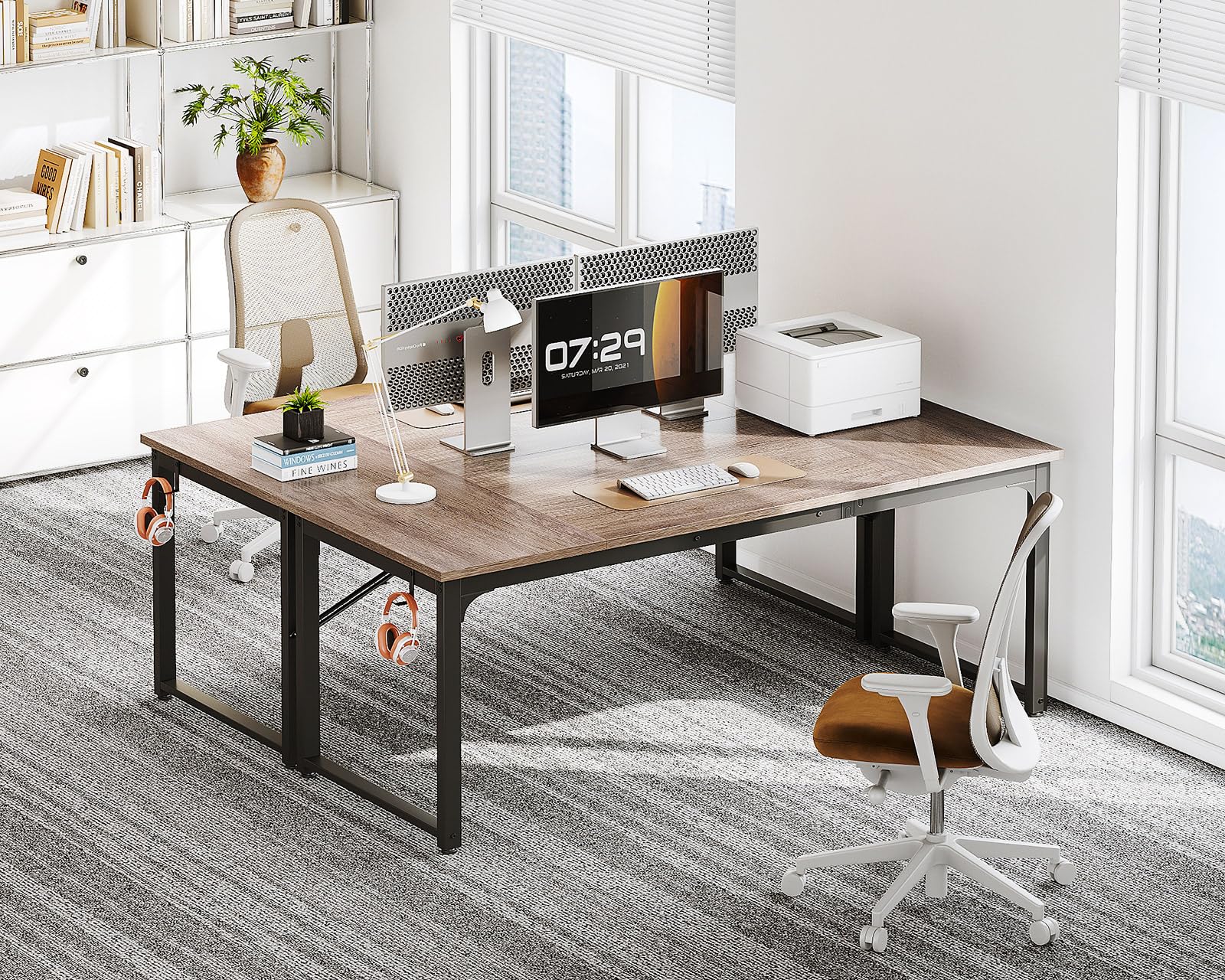 Coleshome 63 Inch Modern Computer Desk - Home Office Desk with Sturdy Metal Frame, Grey Oak Finish, Study & Writing Desk for Students & Professionals | Perfect for Small Spaces, Remote Work & Online Learning