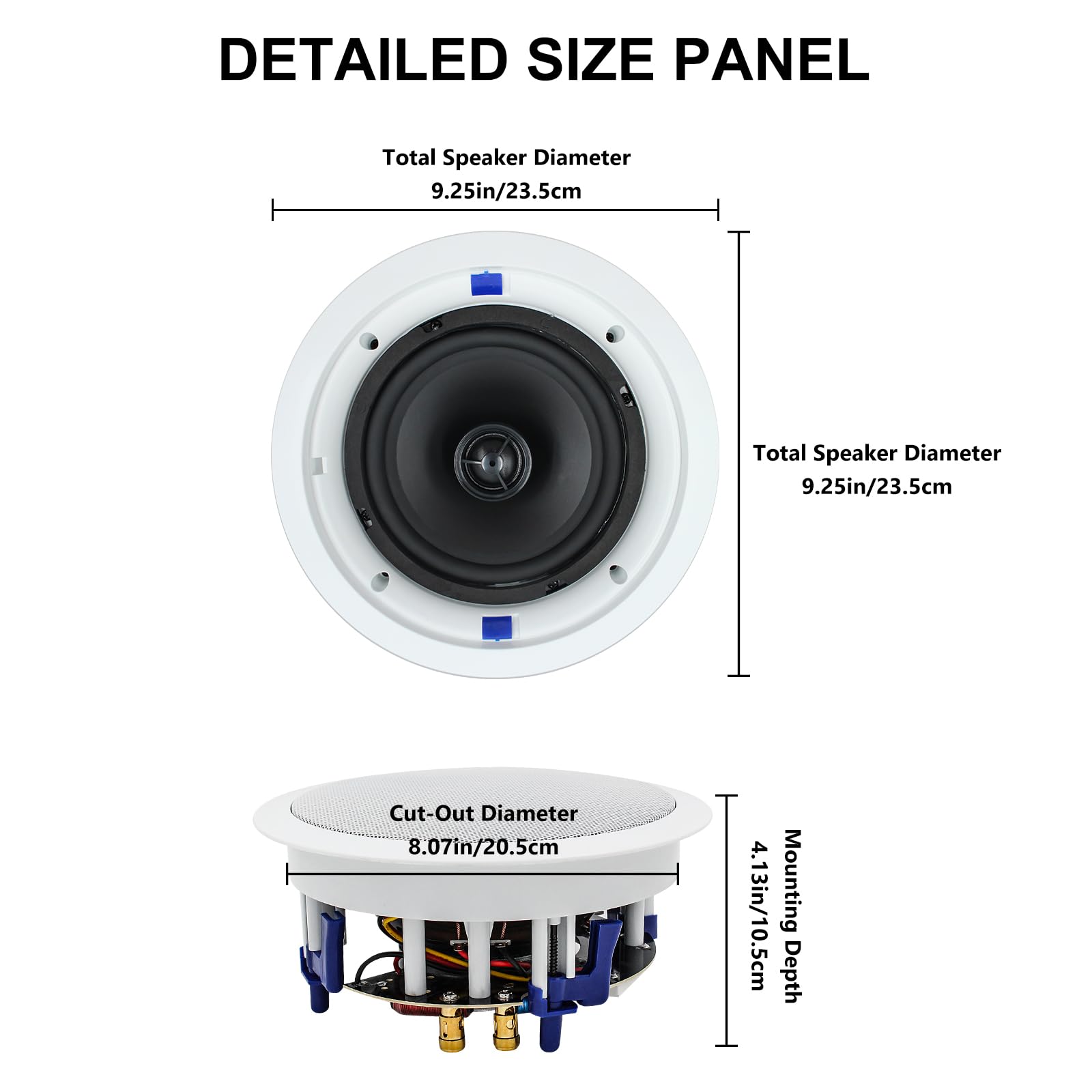 Herdio 6.5 Inch 640 Watts 2-Way Flush Mount Ceiling Speakers (4 Pack) - High Power Passive Audio System for Home Theater, Office, Kitchen, Living Room & Bathroom - Perfect for Background Music and Multi-Room Audio