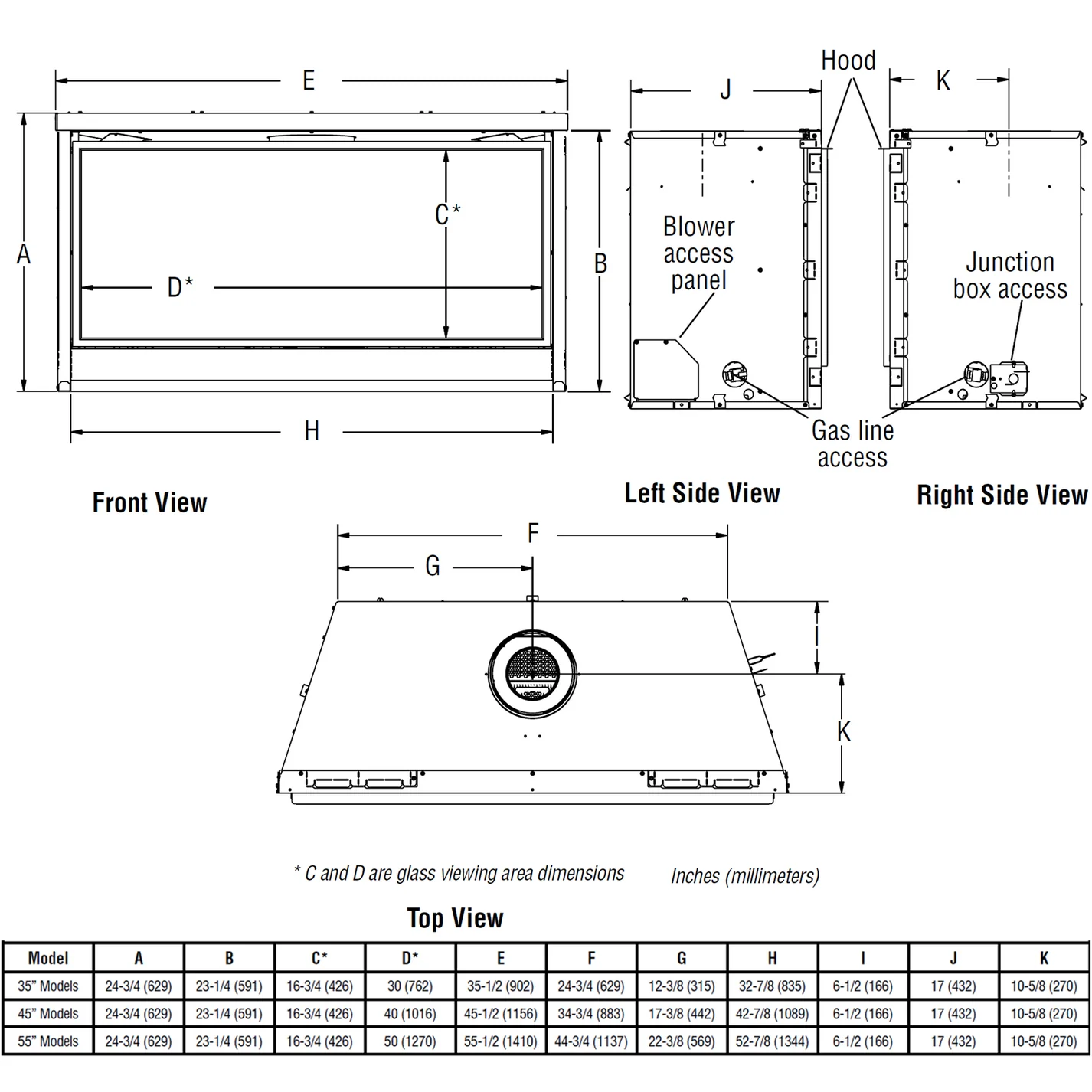 45 Inch Modern Linear Direct Vent Gas Fireplace - DRL2045 - Stylish & Efficient Heating for Living Rooms, Bedrooms & Patios