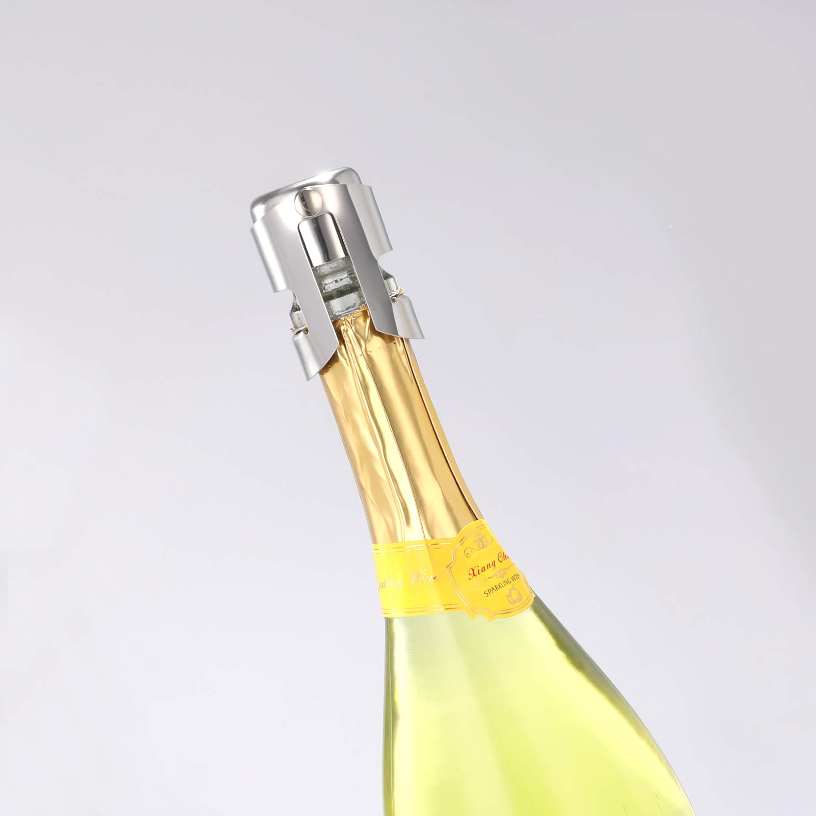 Premium Champagne Stopper with Stainless Steel & Food-Grade Silicone - Reusable Wine Bottle Sealer Preserves Bubbles & Freshness - Ideal Gift for Wine Lovers (1 Pack) - Perfect for Parties, Weddings & Home Entertaining
