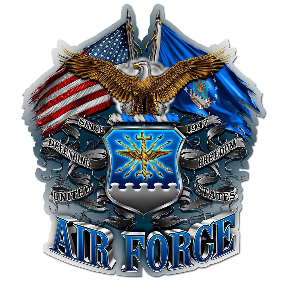 Premium Collectible Air Force Decals (2in, 4-Pack) - Durable Vinyl Double Flag Eagle Stickers for Home, Car, Laptop & Gifts | Show Military Pride & Support | Perfect for Veterans Day, Patriotic Decor & Air Force Souvenirs