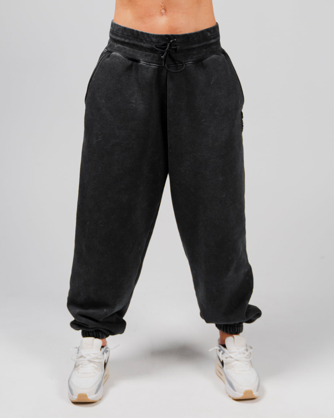 Women's Oversized Acid Wash Sweatpants - High Waisted Loose Fit Joggers for Casual Wear, Lounge & Workout