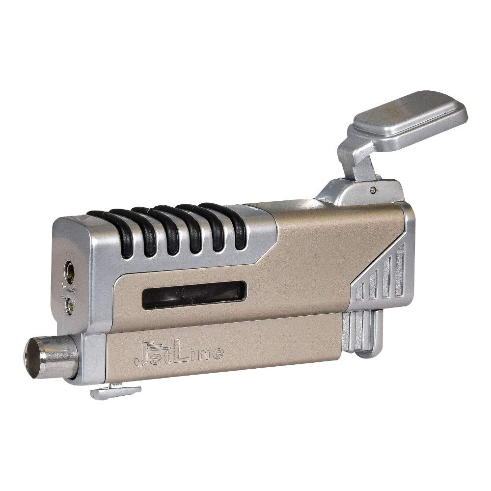 JetLine Gotham Chrome Quad Torch Red Flame Lighter - Premium Butane Lighter for Cigars, Cooking, Camping & Outdoor Use