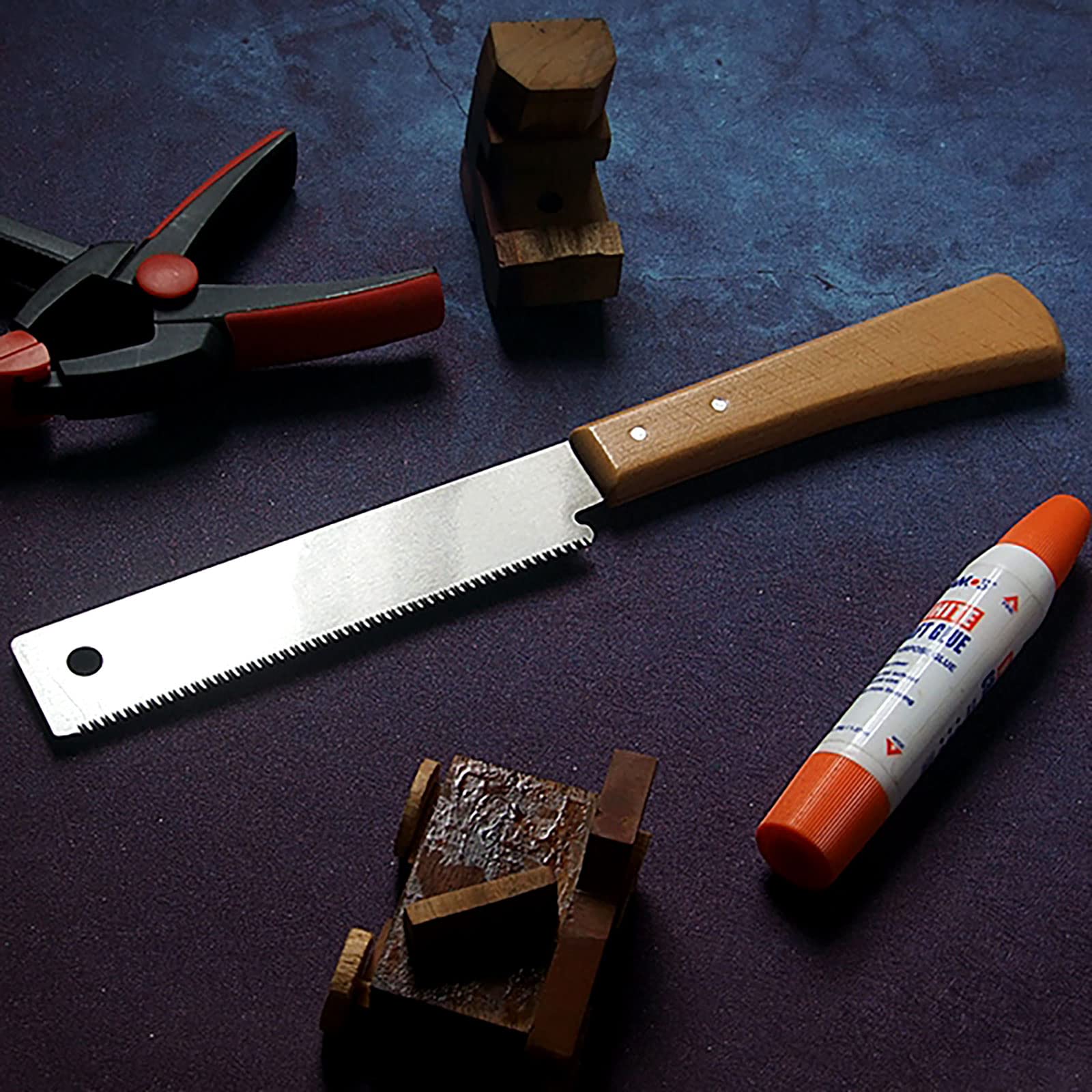 12 Inch Small Hand Saw - Flush Cut Trim Saw with Single Sided Teeth & Wooden Handle for Woodworking, DIY Projects, Home Decoration and Household Use - Perfect for Precise Cutting, Trimming and Crafting
