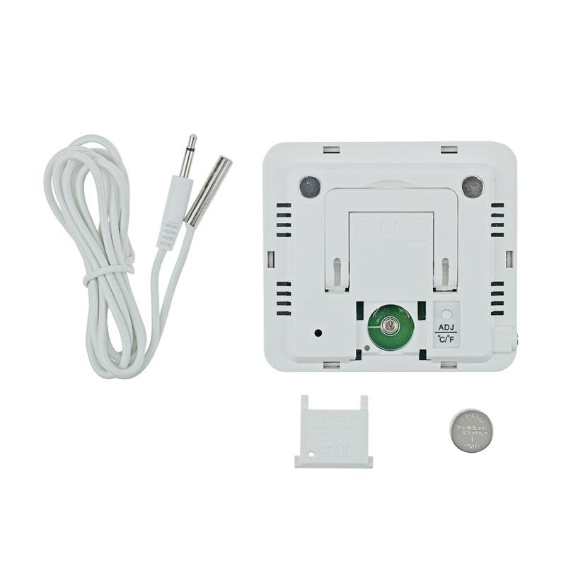 Wireless Digital Temperature Monitor with Remote Sensor & Frost Alarm - Perfect for Home, Fridge, Freezer, and Greenhouse Monitoring