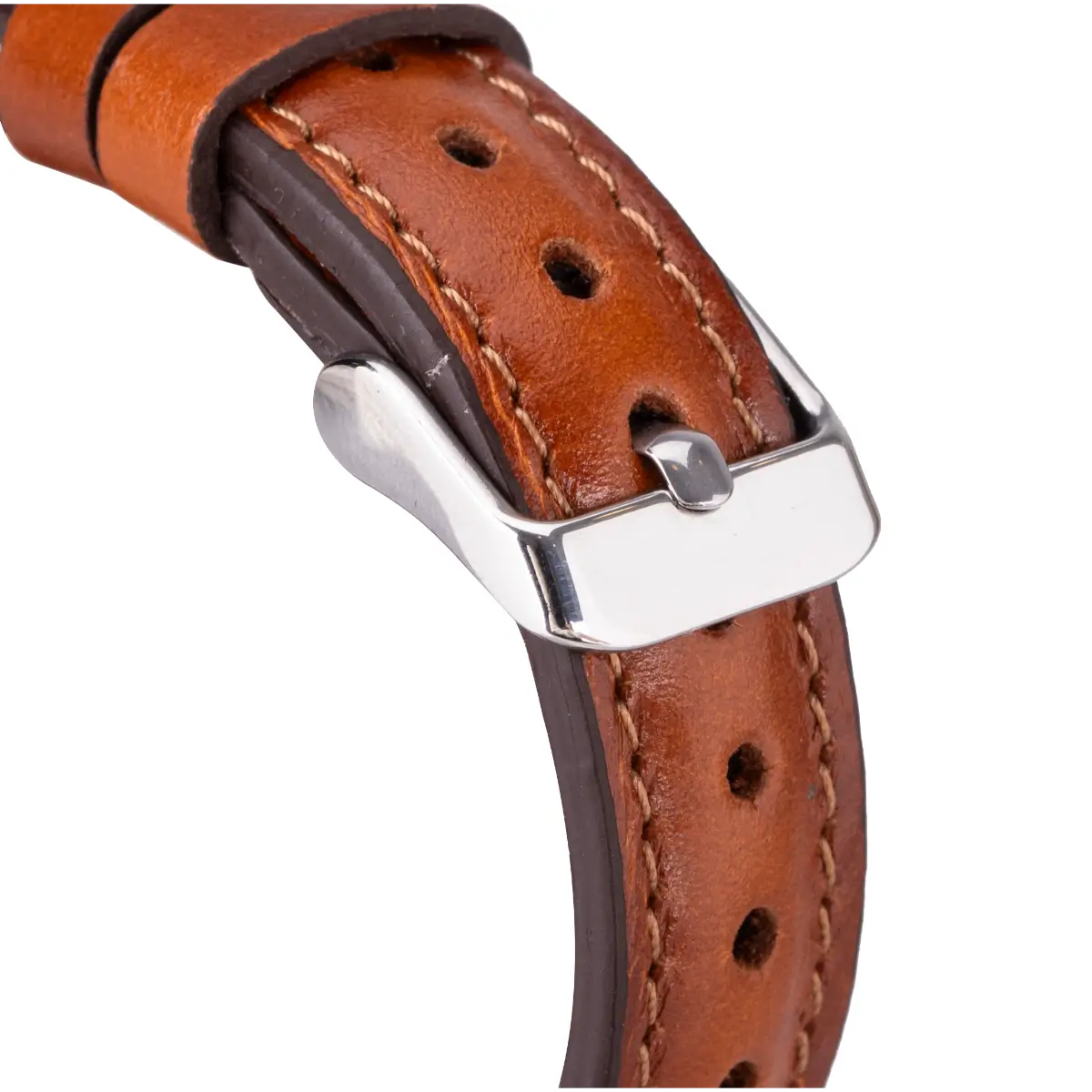 Premium Burnished Tan Leather Slim Apple Watch Band - Stylish & Comfortable for Everyday Wear, Workouts & Business Meetings