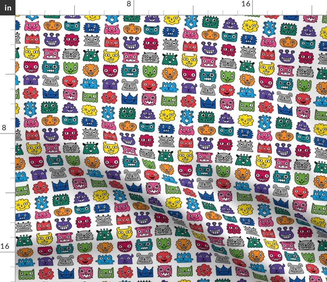 Monster Kids Monsters Printed Petal Signature Cotton Fabric Fat Quarter - Premium Spoonflower Fabric for Sewing, Quilting, Apparel & DIY Crafts - Perfect for Kids Room Decor, Costumes & Home Decoration Projects