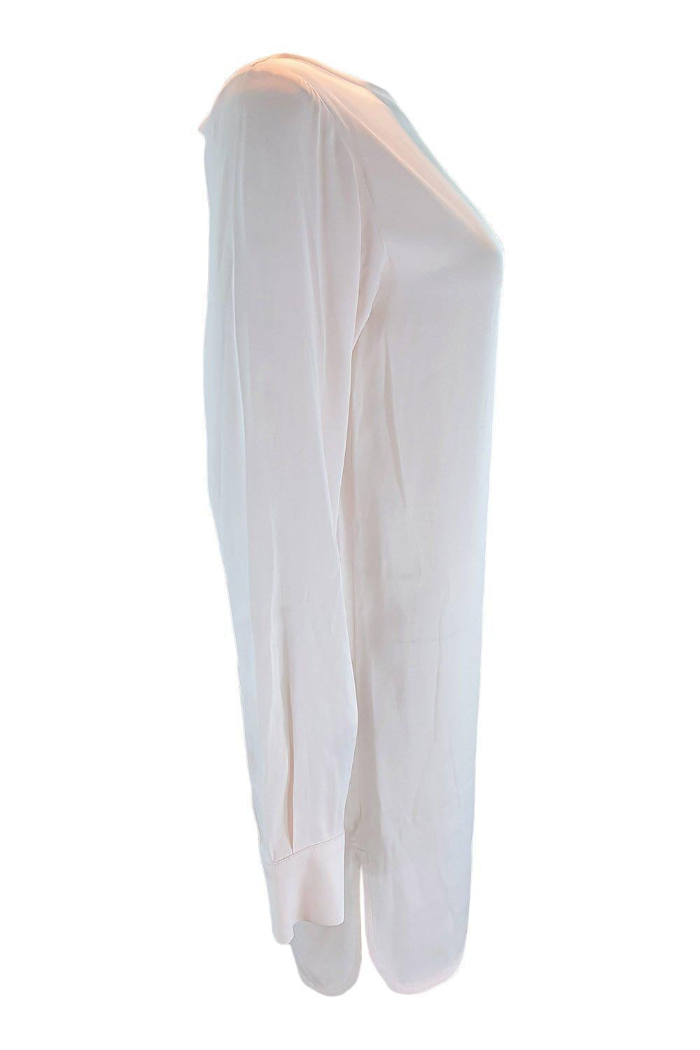 ANN DEMEULEMEESTER Women's Rosy Pink Long Sleeve Shirt Dress - Size 34 | Elegant Button Down Tunic Style for Office, Date Night & Spring Fashion