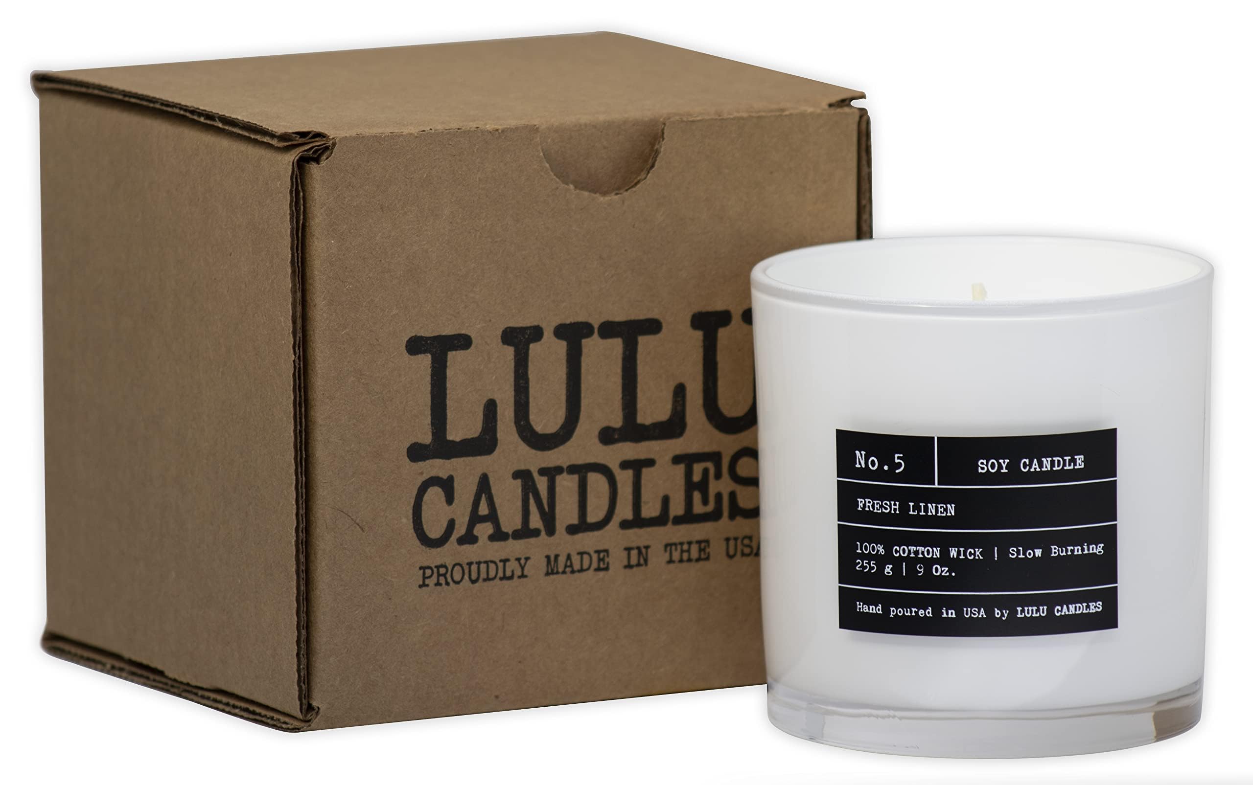 Lulu Candles - Premium Gardenia Scented Soy Wax Candle | Hand-Poured in USA | Long-Lasting 9oz Jar Candle for Home, Spa & Romantic Ambiance | Natural Soy Wax, Strong Fragrance, Eco-Friendly Gift