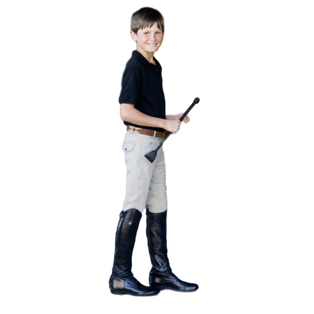 Ovation Boys Euroweave 4 Pocket Breech 18 Classic Riding Breeches - Comfortable Equestrian Pants for Horseback Riding & Show Jumping