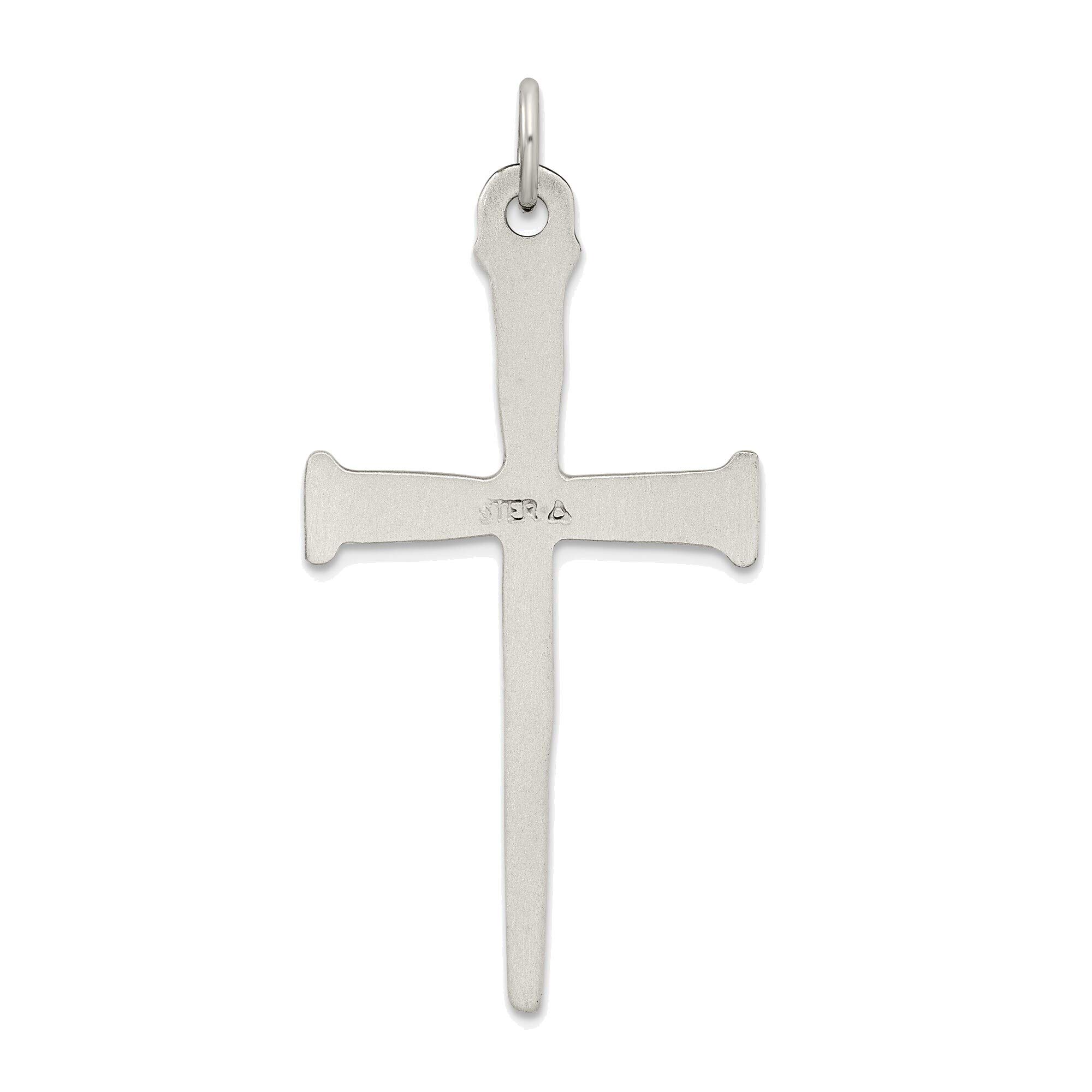 Bonyak Sterling Silver Antiqued Nail Cross Pendant Necklace - Religious Jewelry for Women & Men, Perfect for Church, Gift Giving & Everyday Wear