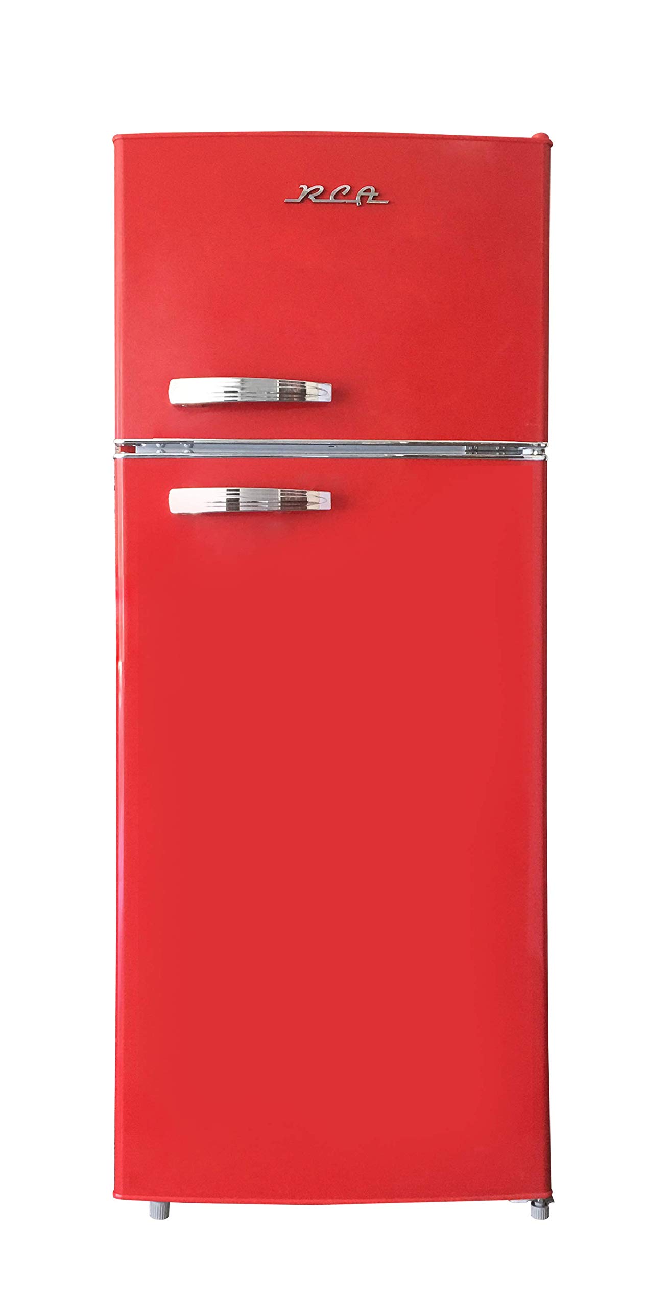 Retro Red HAMILTON BEACH RCA RFR786 2-Door Apartment Size Refrigerator with Freezer - 7.5 cu ft Compact Fridge for Dorm, Office, Kitchenette & Small Spaces | Energy Efficient Mini Fridge