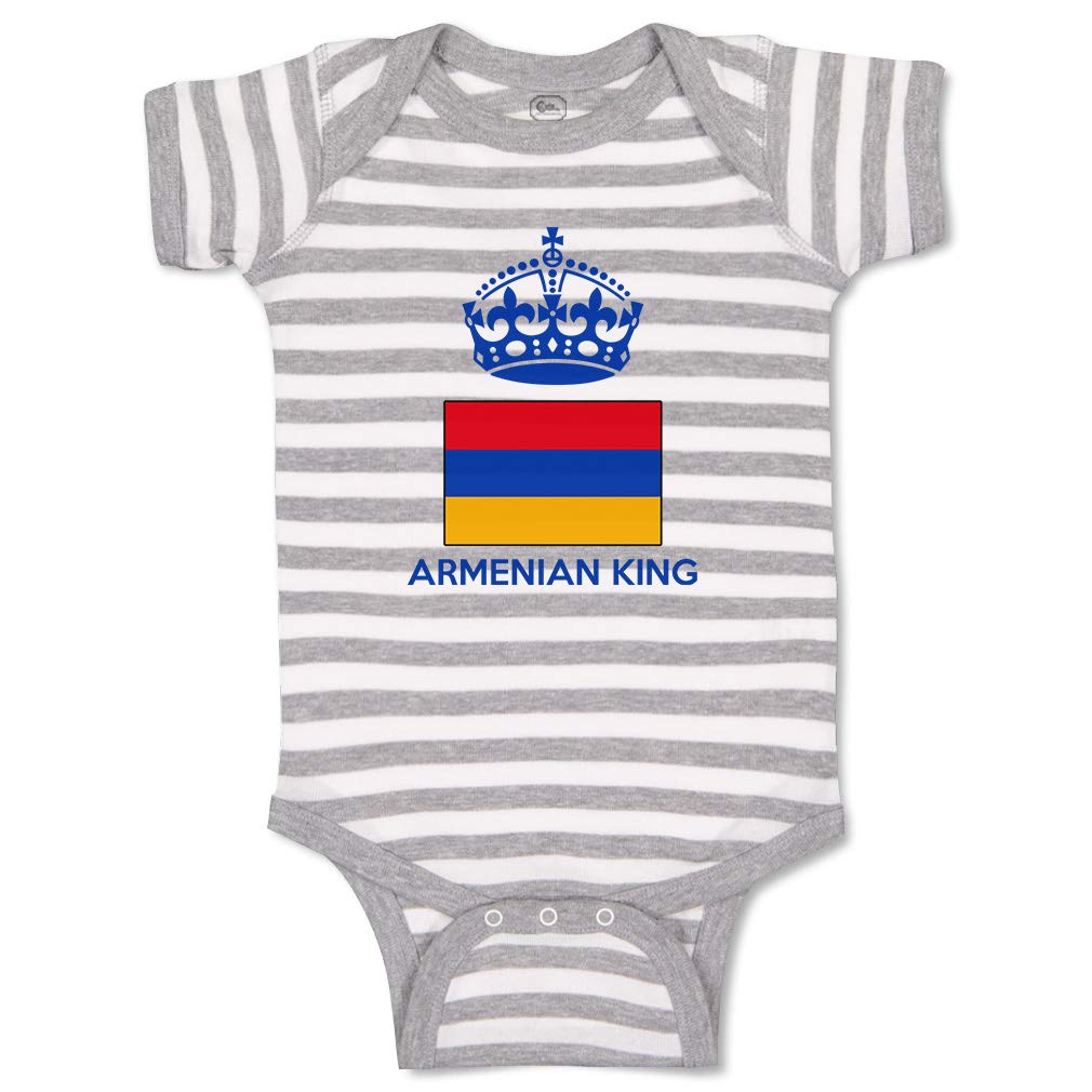 Custom Armenian King Crown Baby Bodysuit - Funny Cotton Baby Clothes for Boys & Girls - Perfect for Photoshoots, Birthday Parties & Family Events
