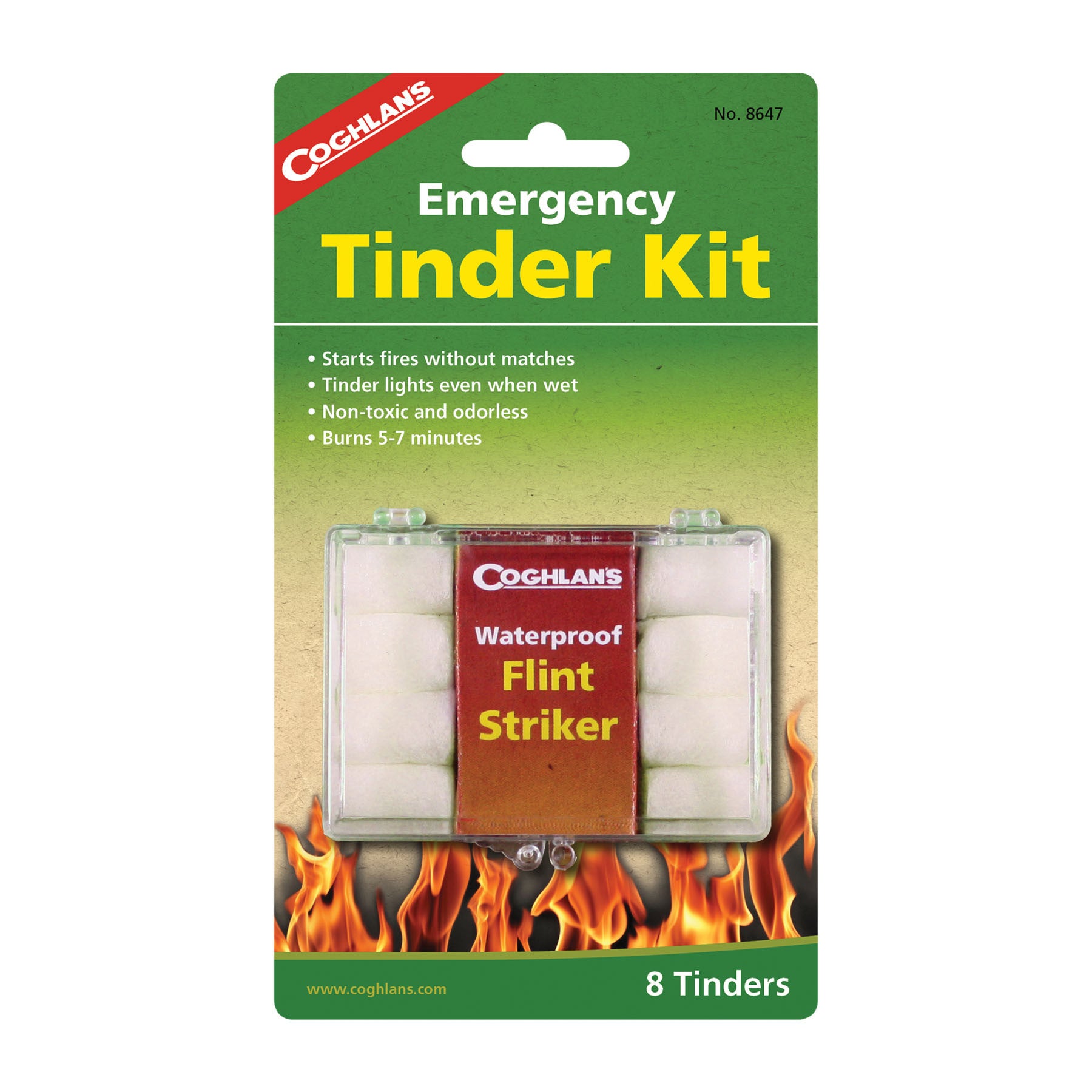 Coghlan's Emergency Tinder Kit - Waterproof Fire Starter for Camping, Hiking & Survival - Compact Outdoor Gear for Bushcraft & Wilderness Adventures