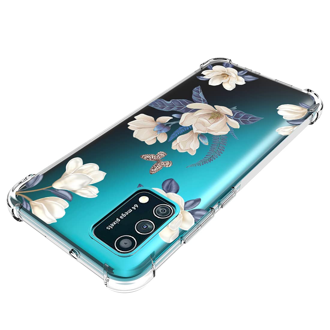 **Samsung Galaxy A02S Phone Case for Women - Cute Clear Slim Shockproof TPU Rubber Cover with Floral Design, Protective Soft Flexible Case (White Flower) - Perfect for Daily Use, Work & Travel**