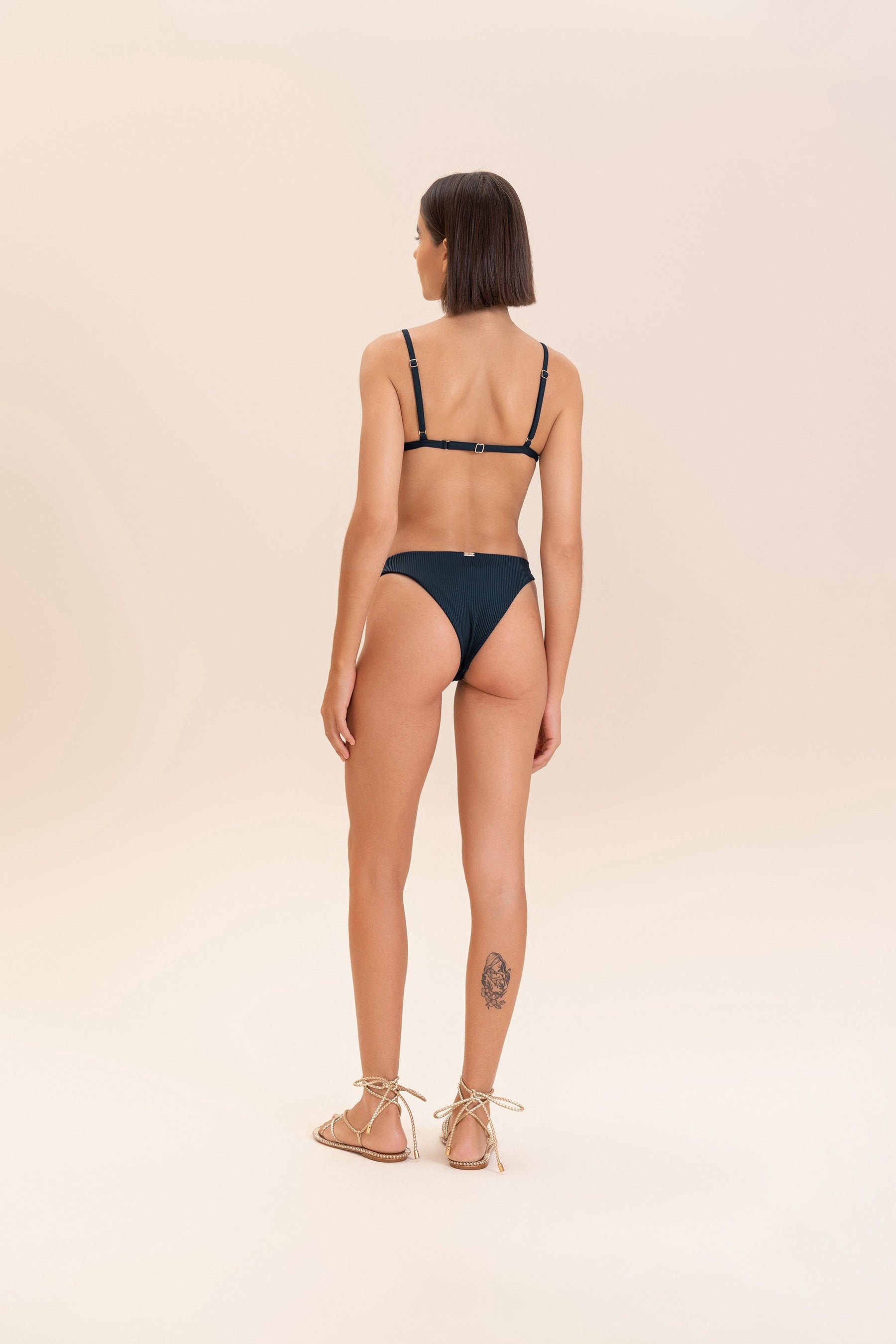 Sexy High Waist Glossy Rib Bikini Bottom - Women's Swimwear for Beach, Pool & Summer Vacations