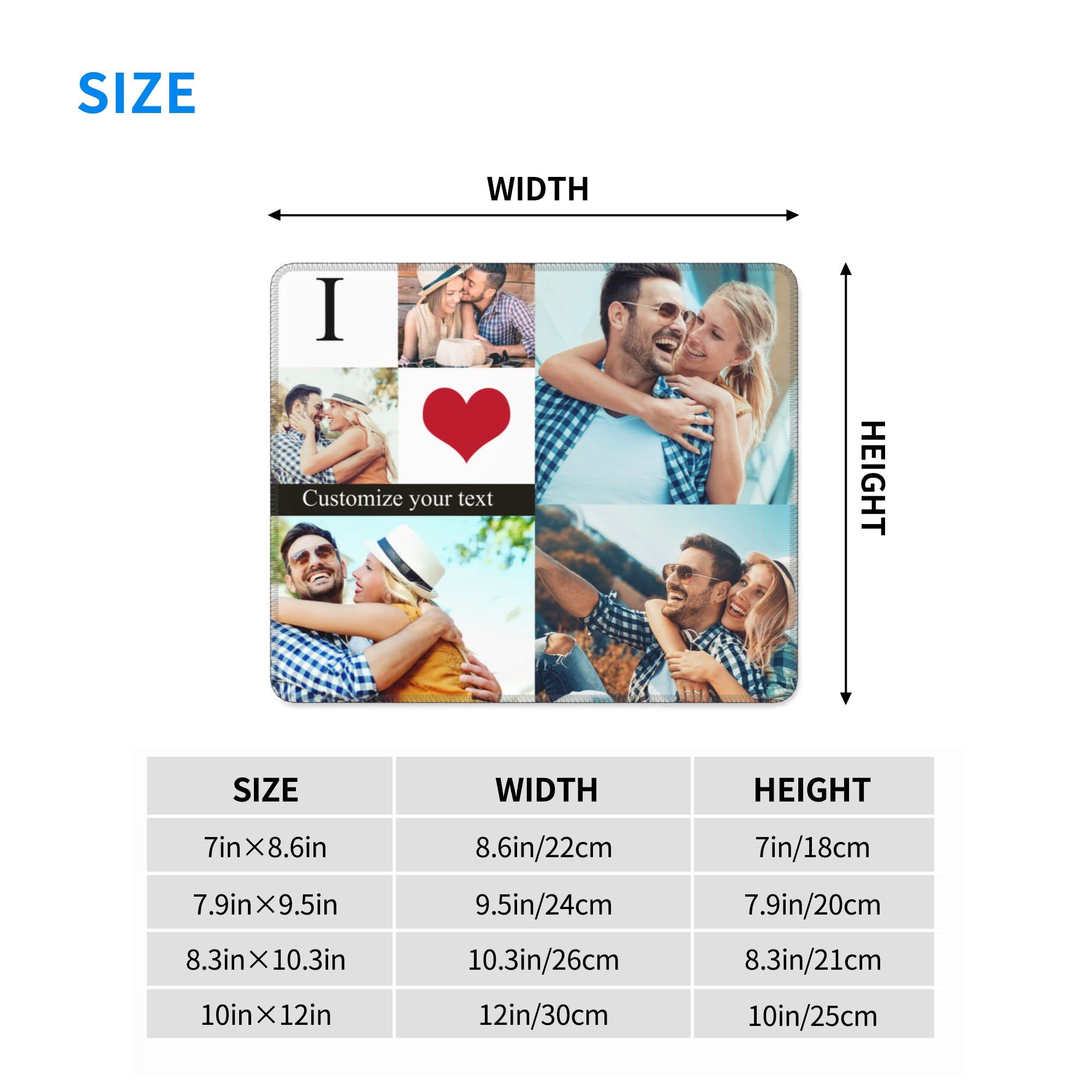Personalized Photo Mouse Pad - Custom Text & Image Office Desk Mat for Gaming, Work & Home Use - Unique Gift for Gamers & Professionals