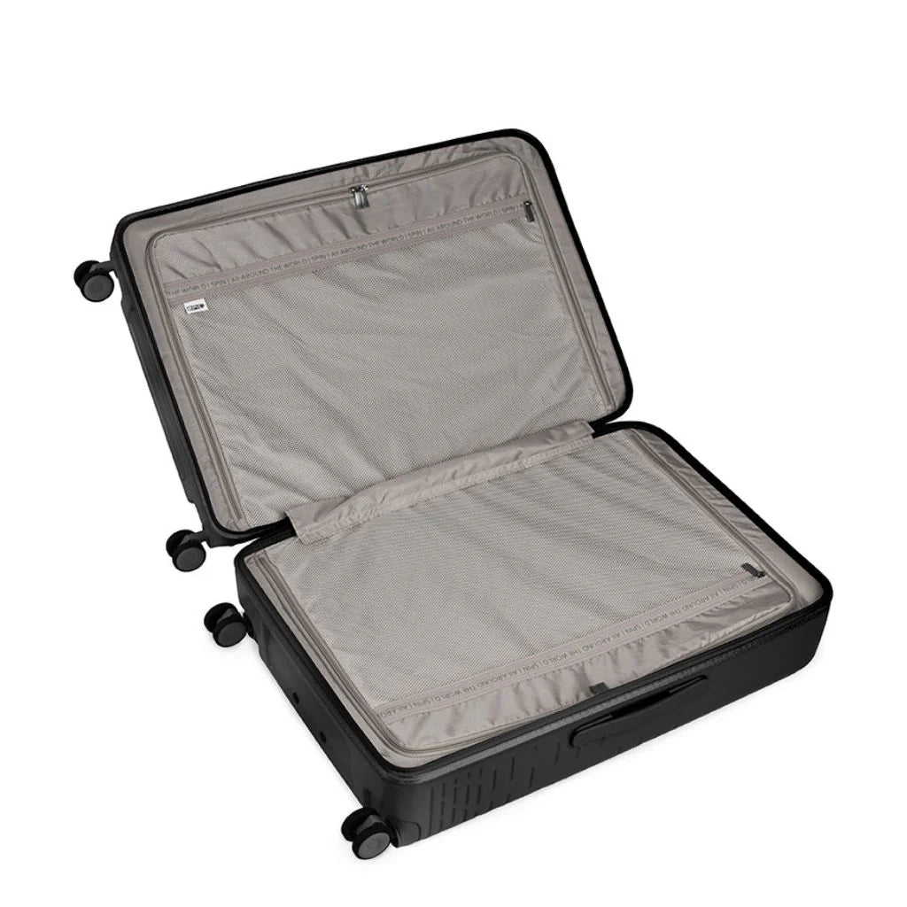 Epic Spin 3-Piece Hardside Luggage Set - Durable Black Suitcase with Spinner Wheels for Travel, Business Trips & Vacations | Carry-On, Medium & Large Sizes