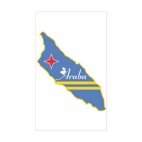 White - Cool Aruba Rectangle Sticker
