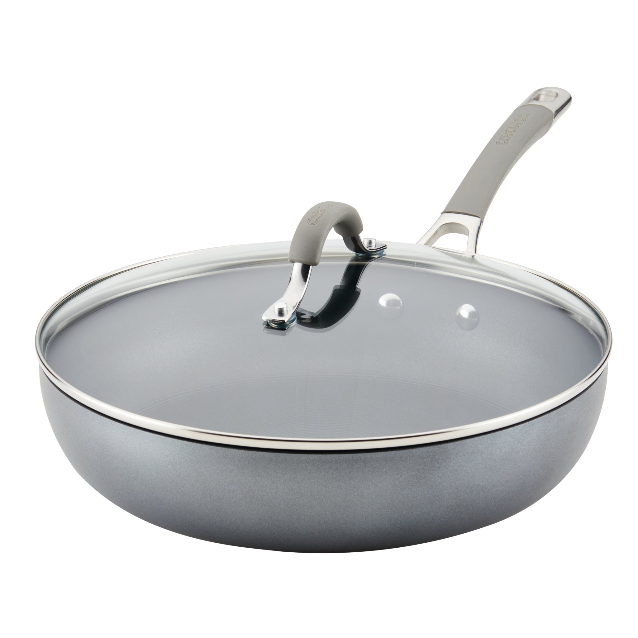 12 Inch Hard Anodized Nonstick Deep Frying Pan with Lid - Professional Cookware for Home Kitchen, Perfect for Frying, Sautéing & Braising - Ideal for Chicken, Fish & Vegetables