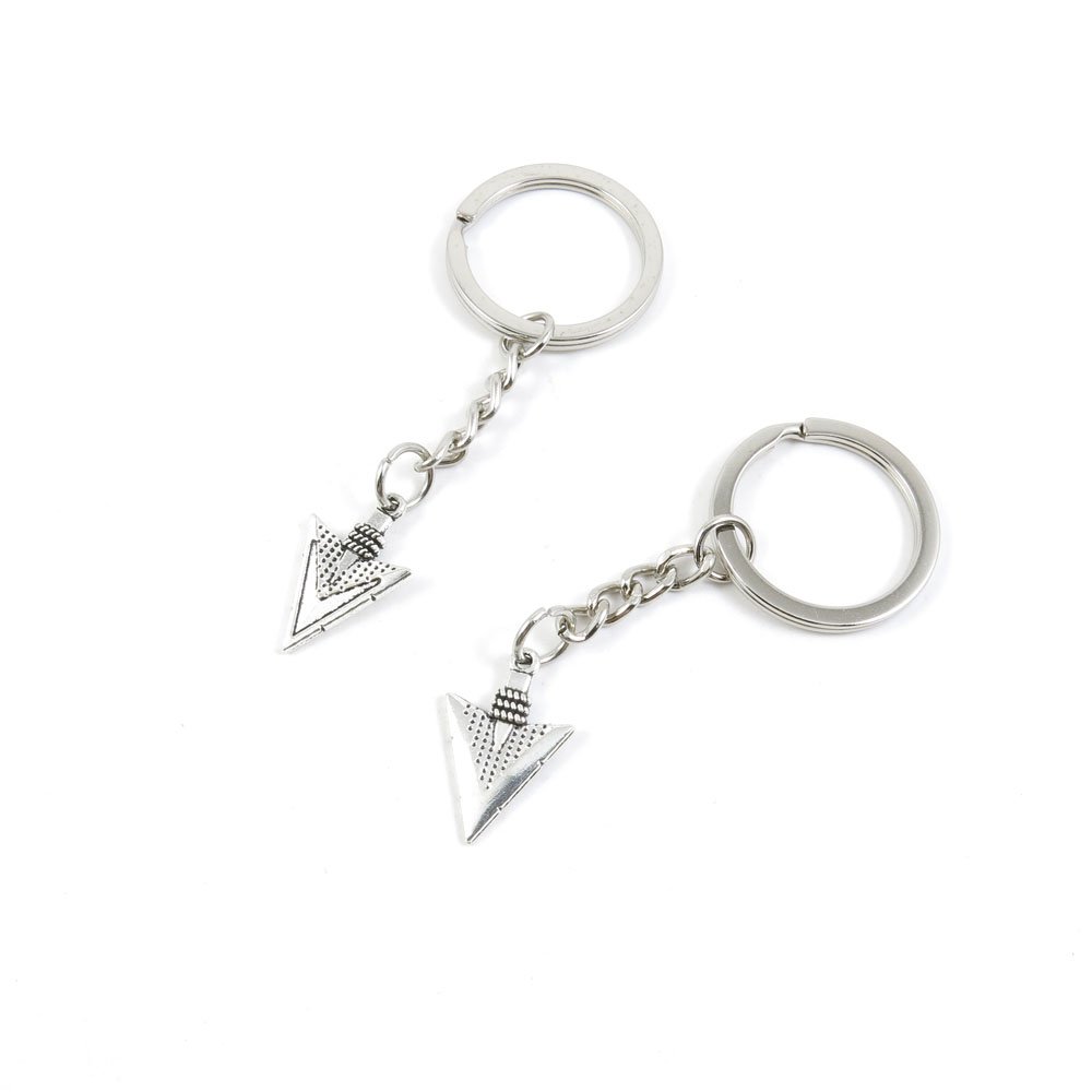 Antique Silver Tone Arrow Head Keychain - Bulk Wholesale Key Ring Tags for Car Keys, House Keys & Door Keys | Durable Metal Keychain Supplies for Everyday Use, Gifts & Organization (D1HE1)