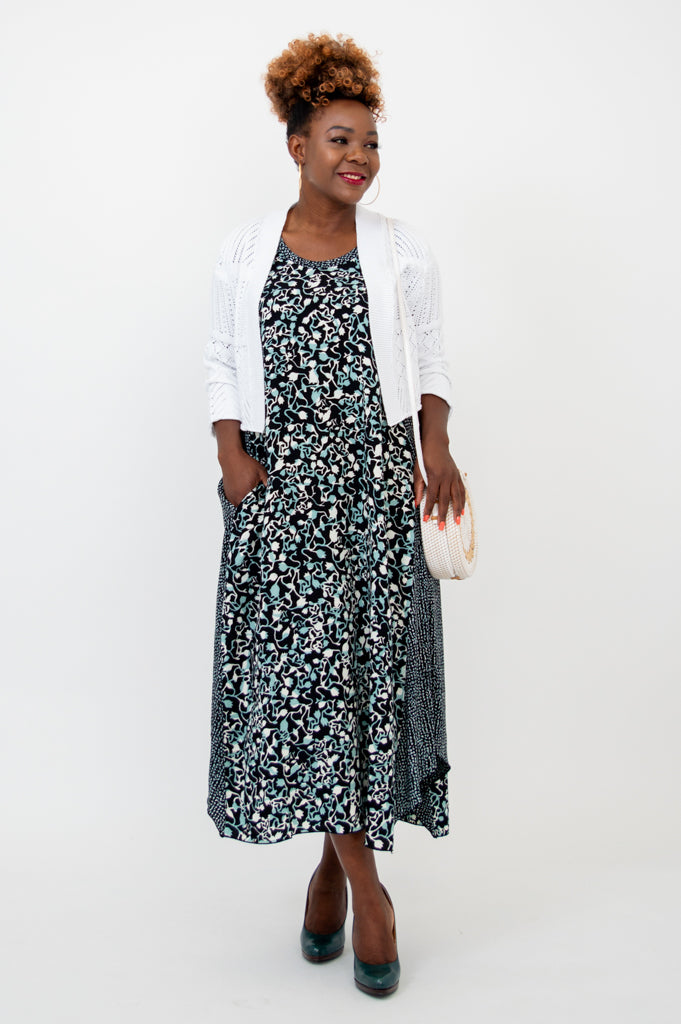 Ari Dress with Kuncup Design - Elegant Floral Print Women's Dress for Parties, Weddings & Special Occasions