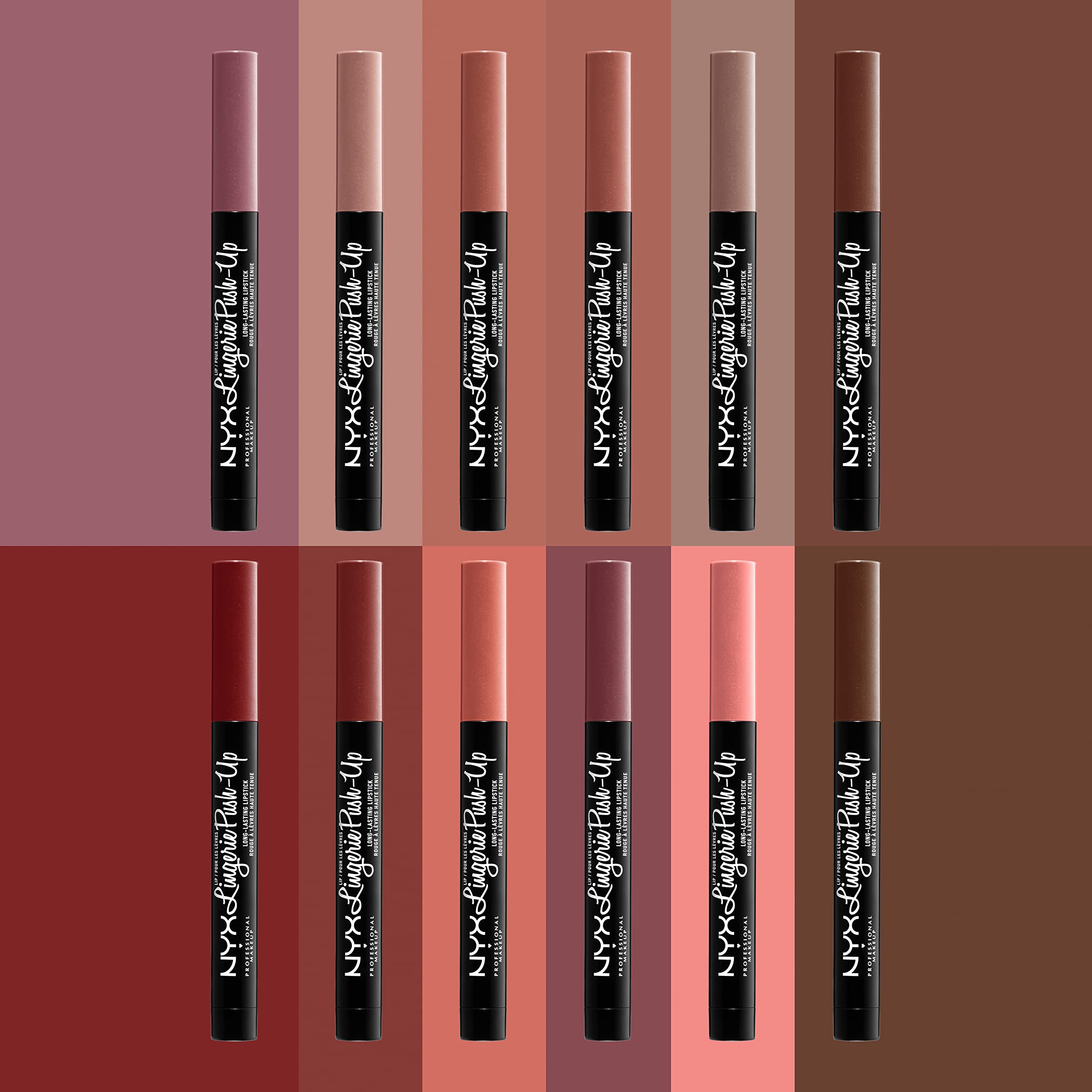 NYX Professional Makeup Lip Lingerie Push-Up Long Lasting Plumping Lipstick - Embellishment (Muted Purple) | Hydrating Matte Liquid Lipstick with Full Coverage | Perfect for Night Out, Date Night & Special Occasions