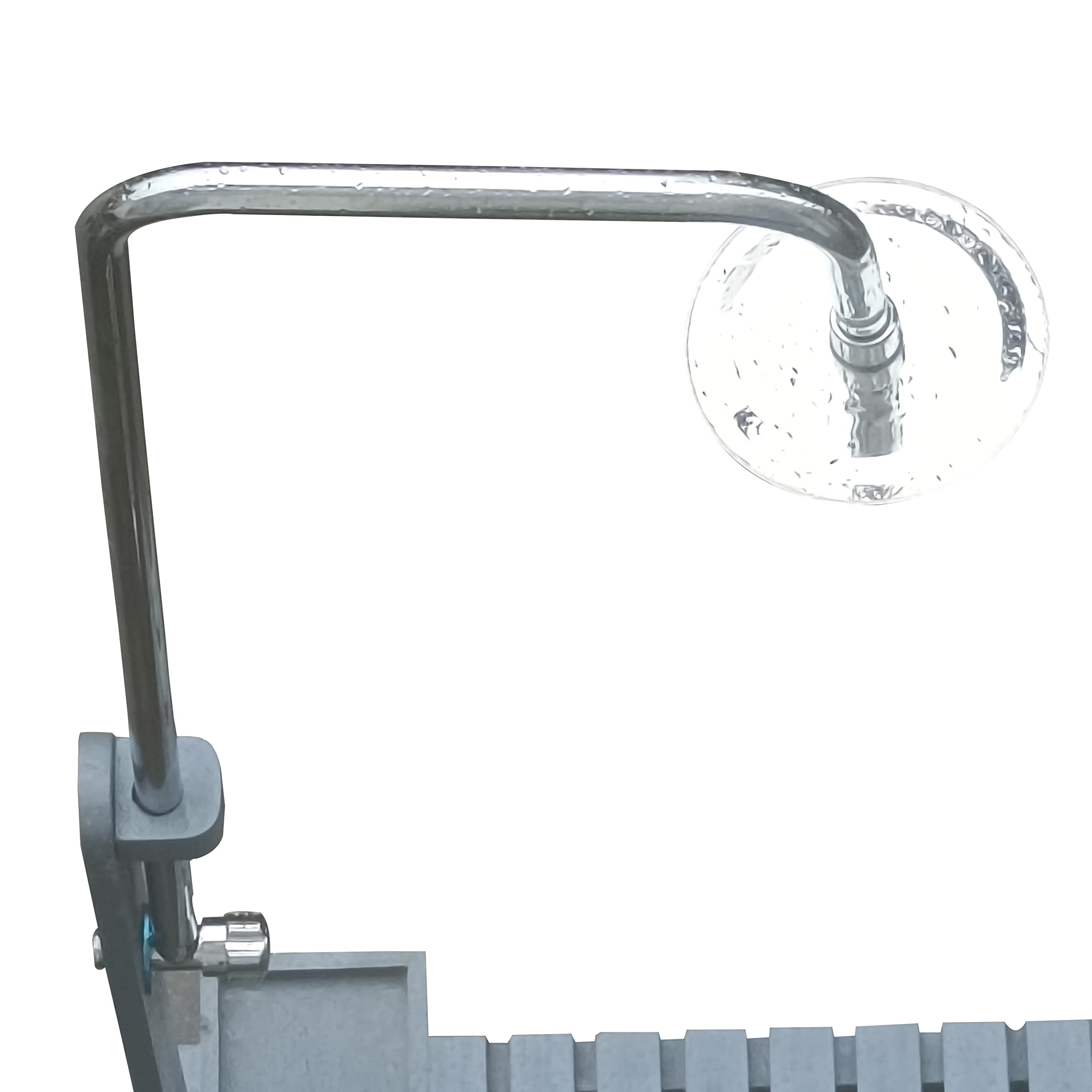 Premium Solid Wood Outdoor Garden Pool Shower Kit - Adjustable Pressure Freestanding Shower with Storage Shelf | Perfect for Swimming Pools, Patios, Terraces & Backyard Gardens (Gray)