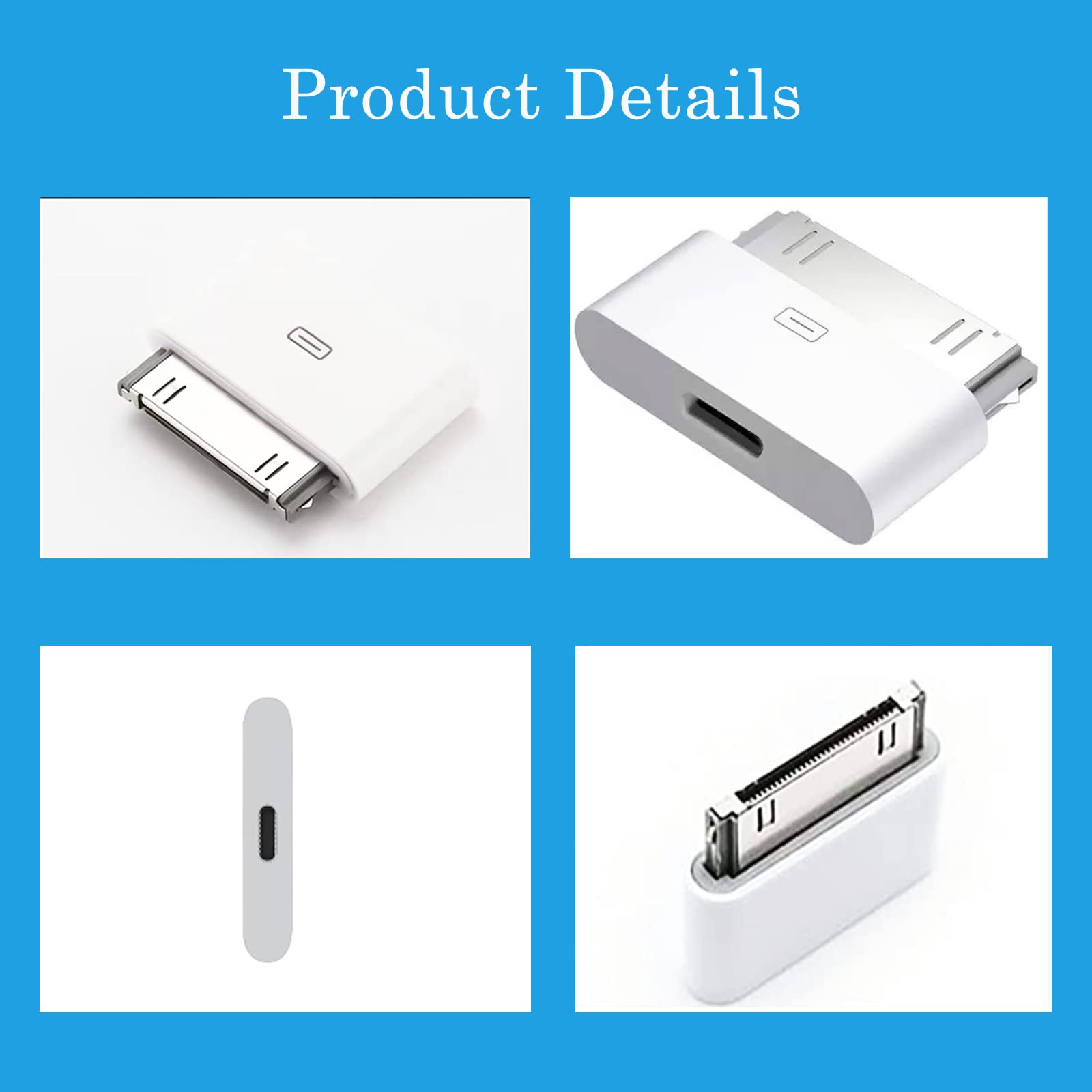 Arbove Lightning to 30 Pin Adapter - 30 Pin Male to Lightning Female Connector for iPhone iPad iPod - Charging & Data Sync Cable - Perfect for Home, Office & Travel Use