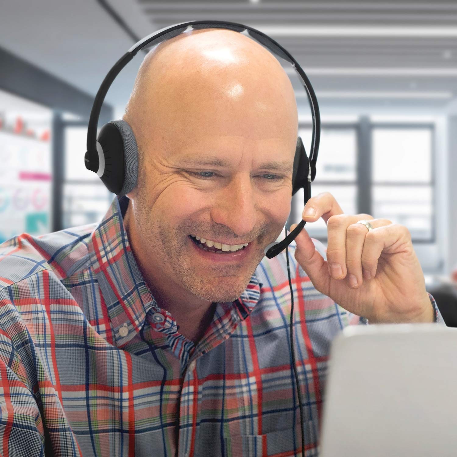 Koss CS300-USB Wired USB On-Ear Headset with Noise Cancelling Microphone & Flexible Boom Arm - Black | Perfect for Call Centers, Customer Service & Remote Work