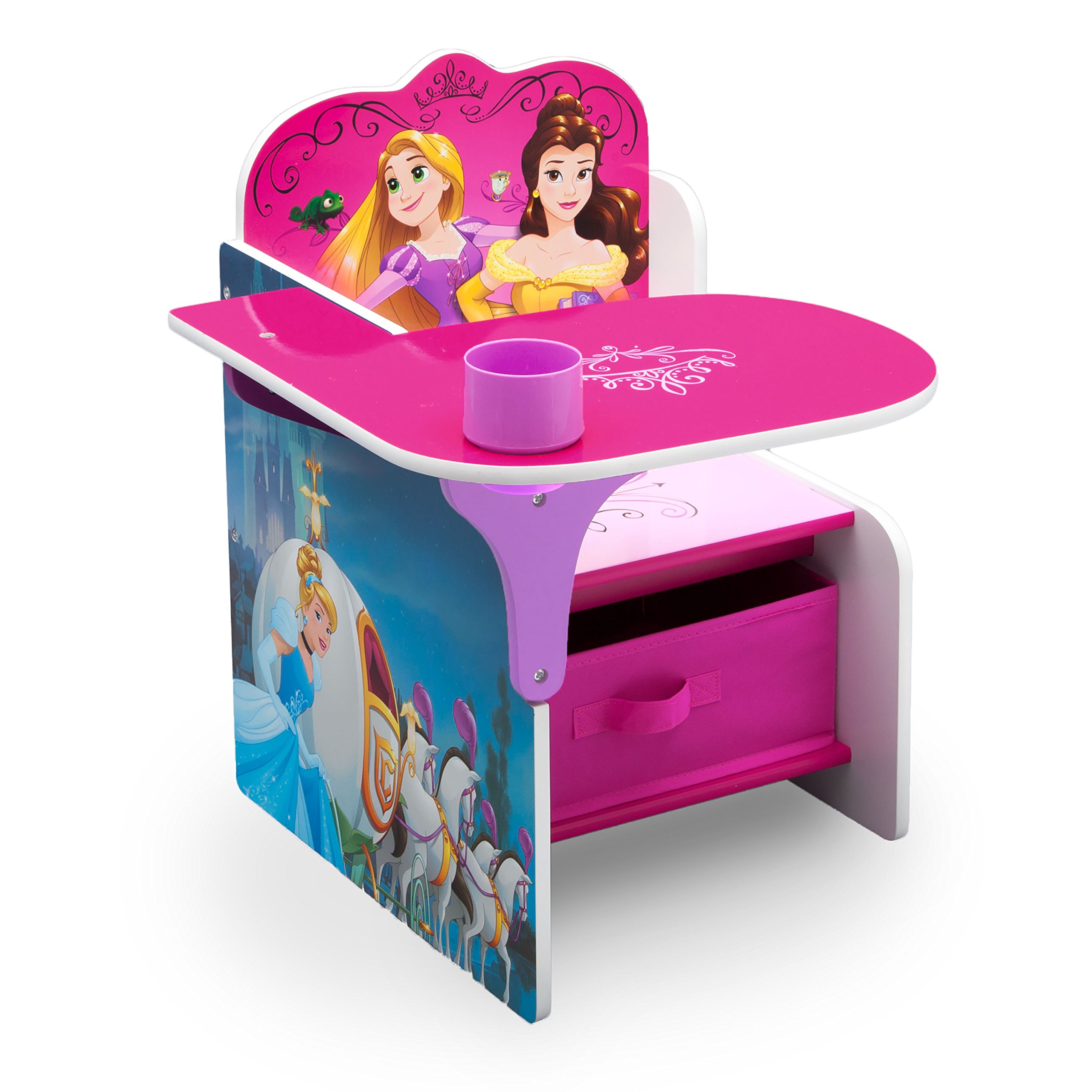 Delta Children Disney Princess Chair Desk with Storage Bin - Kids Study & Play Table for Bedroom, Classroom, or Playroom