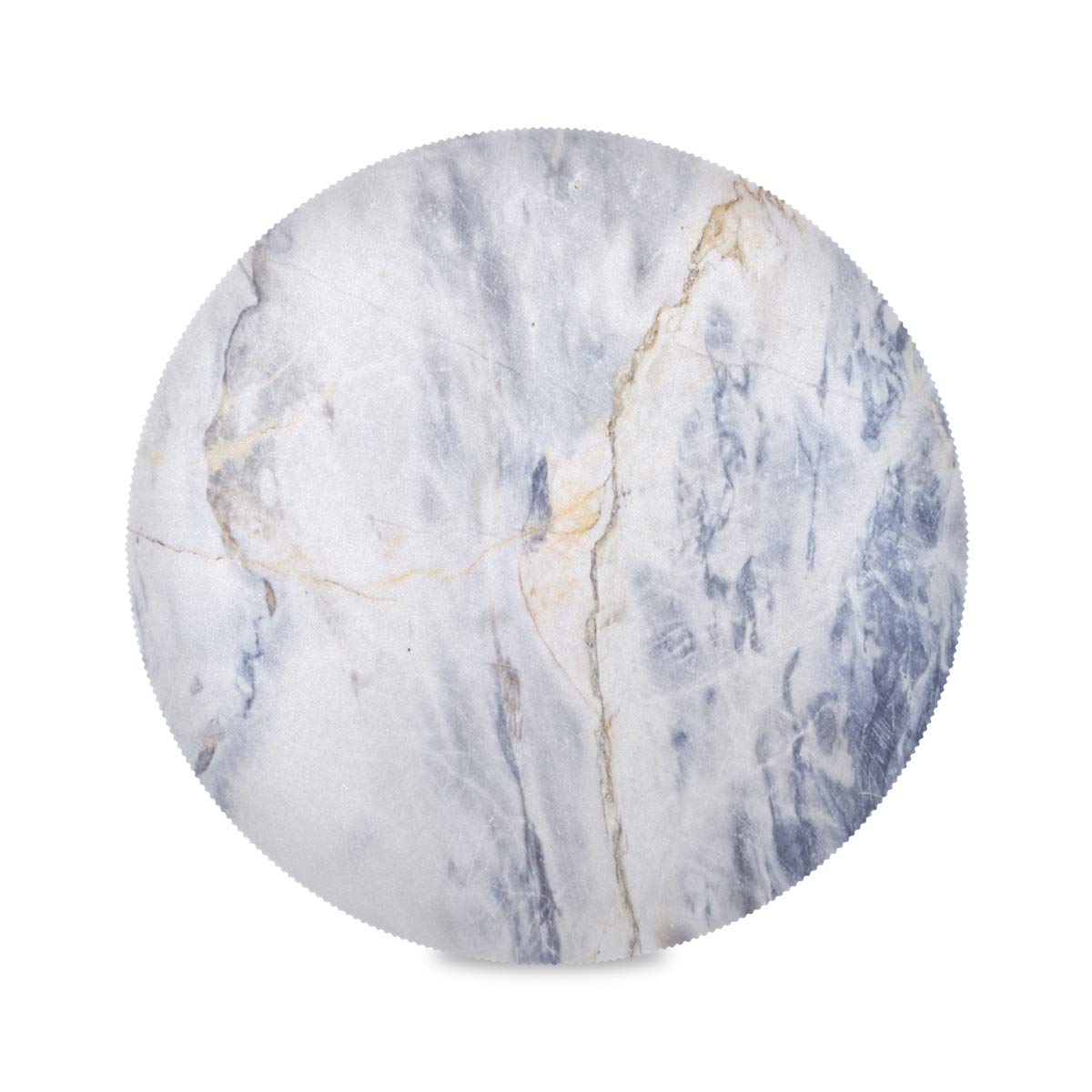 Nander Round Washable Placemats Set of 4 - Pale Blue Marble Polyester Dining Table Mats for Kitchen, Dinner Party & Home Decor