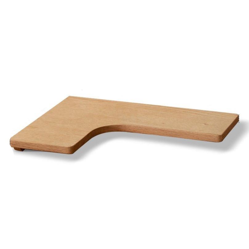 15.4x11.4x1.4 inch / 39x29x3.5 cm / natural wood color / oak corner shelf - right long pcs 3
