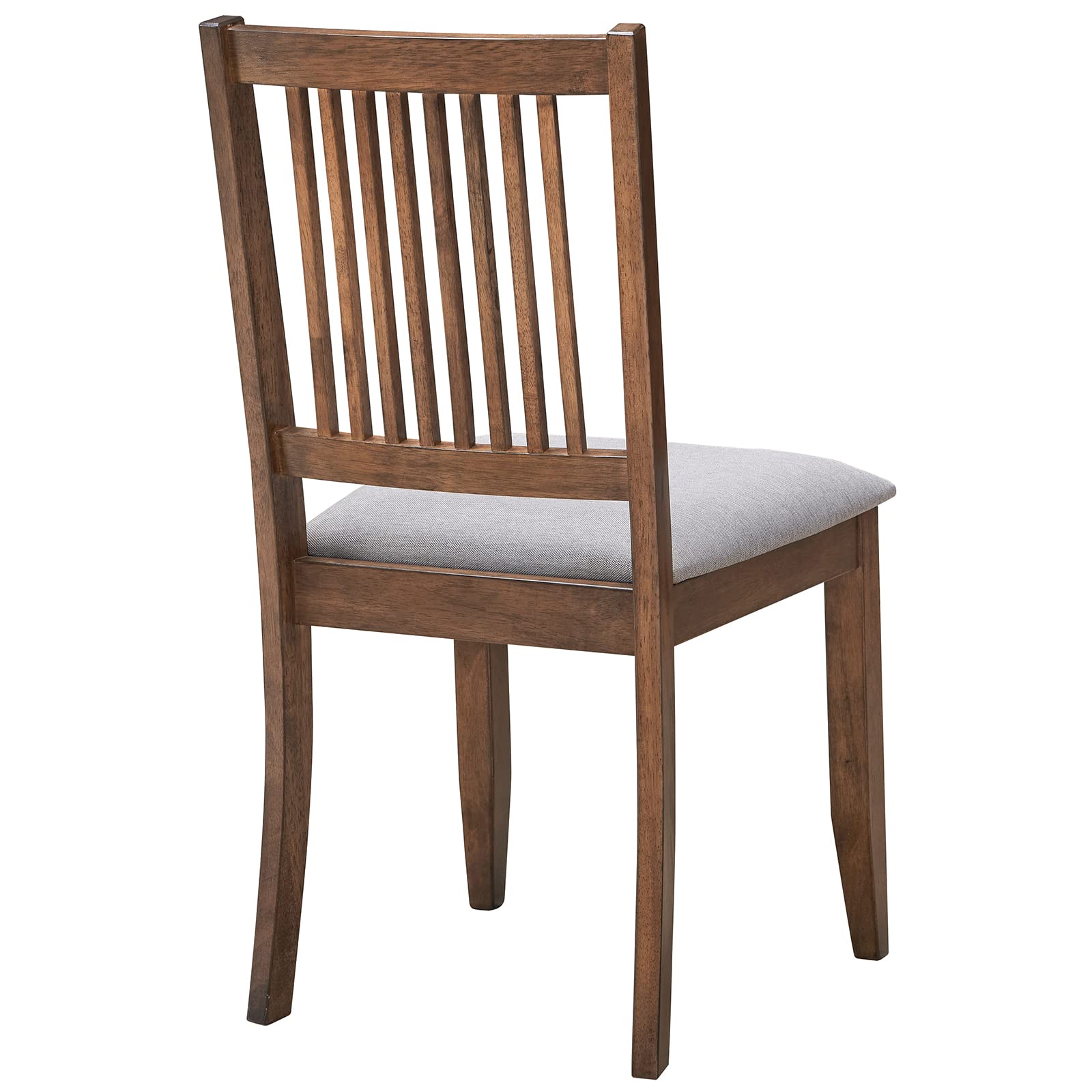 DUHOME 2-Piece Dining Chair Set - Solid Rubber Wood Kitchen Chairs with Comfortable Fabric Seat & Backrest, Armless Modern Dining Room Chairs for Home, Restaurant, Cafe - Rustic Walnut Finish (Perfect for Small Spaces & Breakfast Nooks)