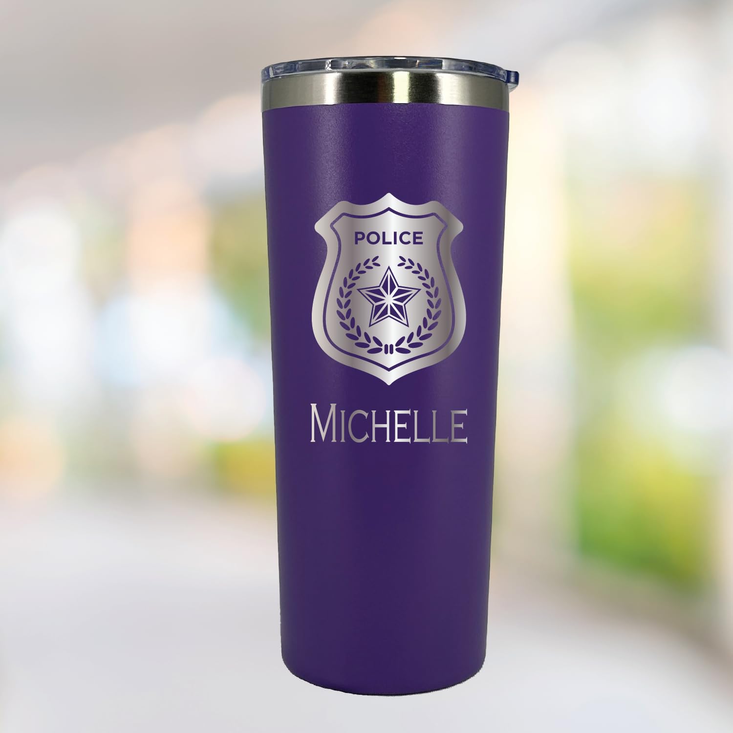 AVITO 22 oz Personalized Police Tumbler - Laser Engraved Stainless Steel Vacuum Insulated Cup - Ideal Gift for Police Officers & Law Enforcement - Perfect for Work, Travel & Outdoor Adventures