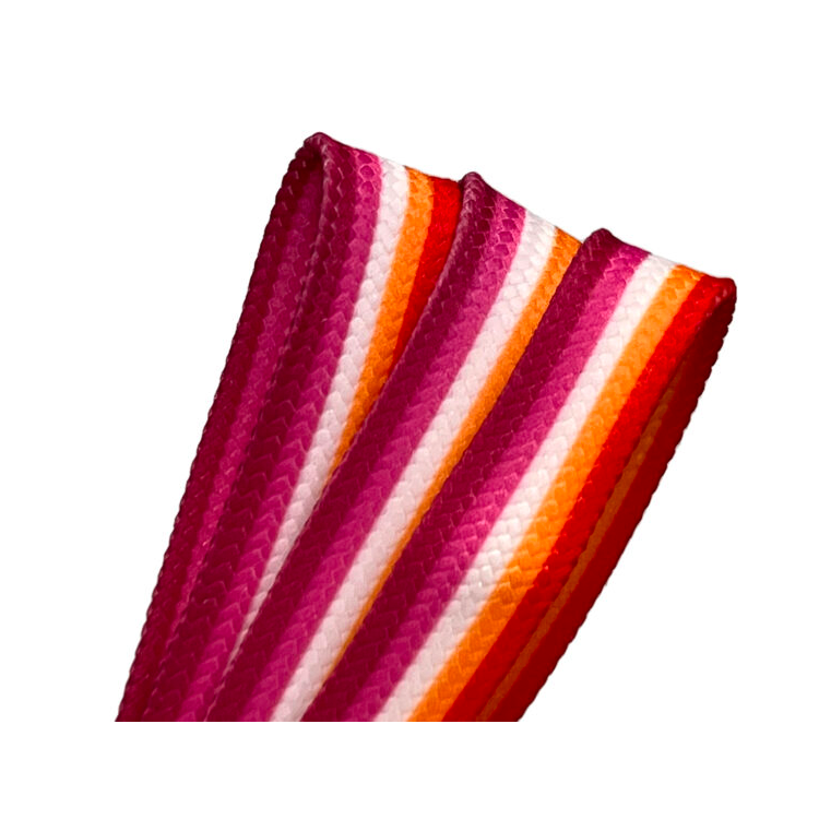 Lesbian Pride Rainbow Striped Waxed Shoelaces - Durable & Stylish for Sneakers, Boots & LGBTQ+ Fashion Accessories - Perfect for Pride Events, Daily Wear & Customizing Footwear